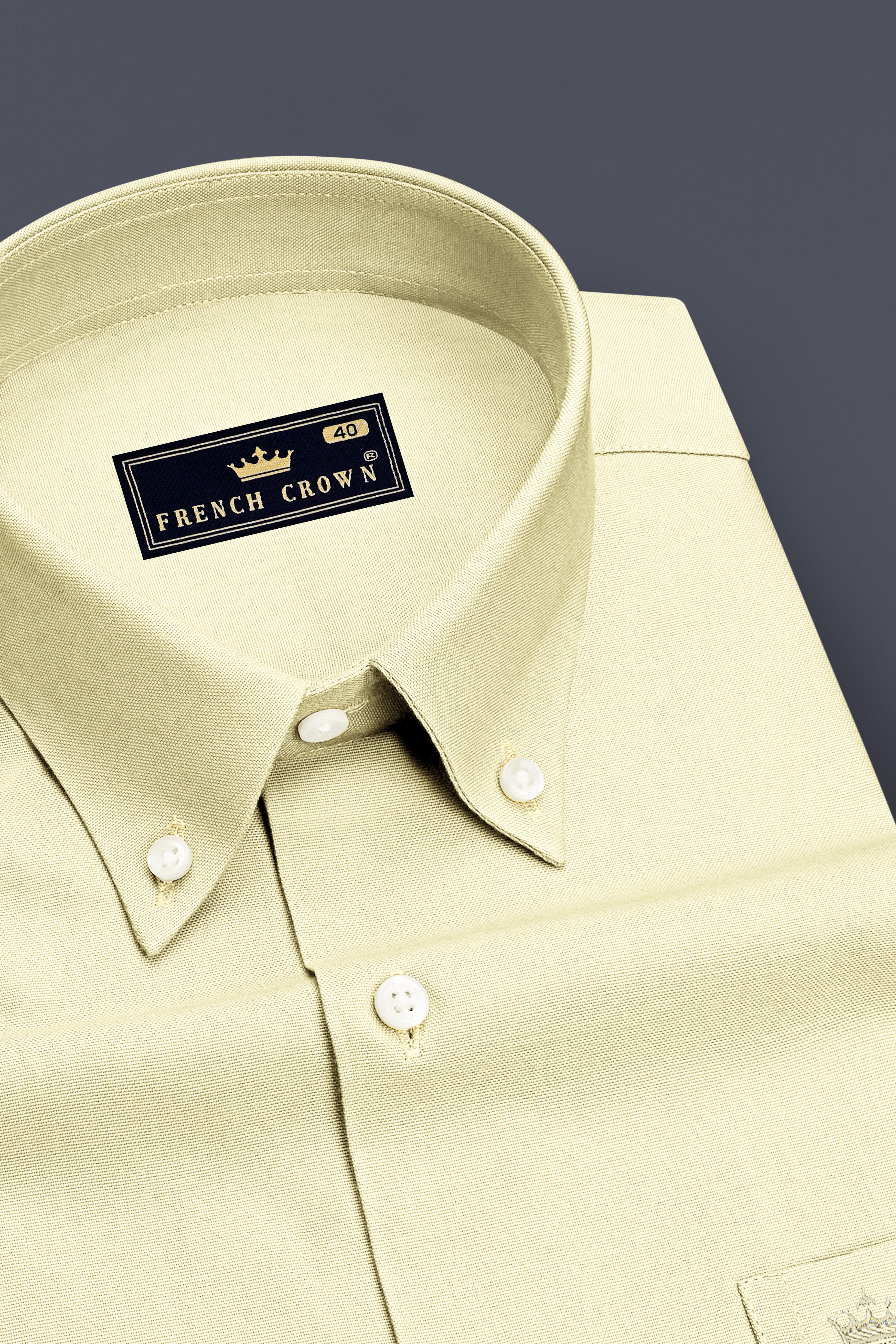 Ivora-Bone Cream Oxford Premium Cotton Dress Button Down Shirt