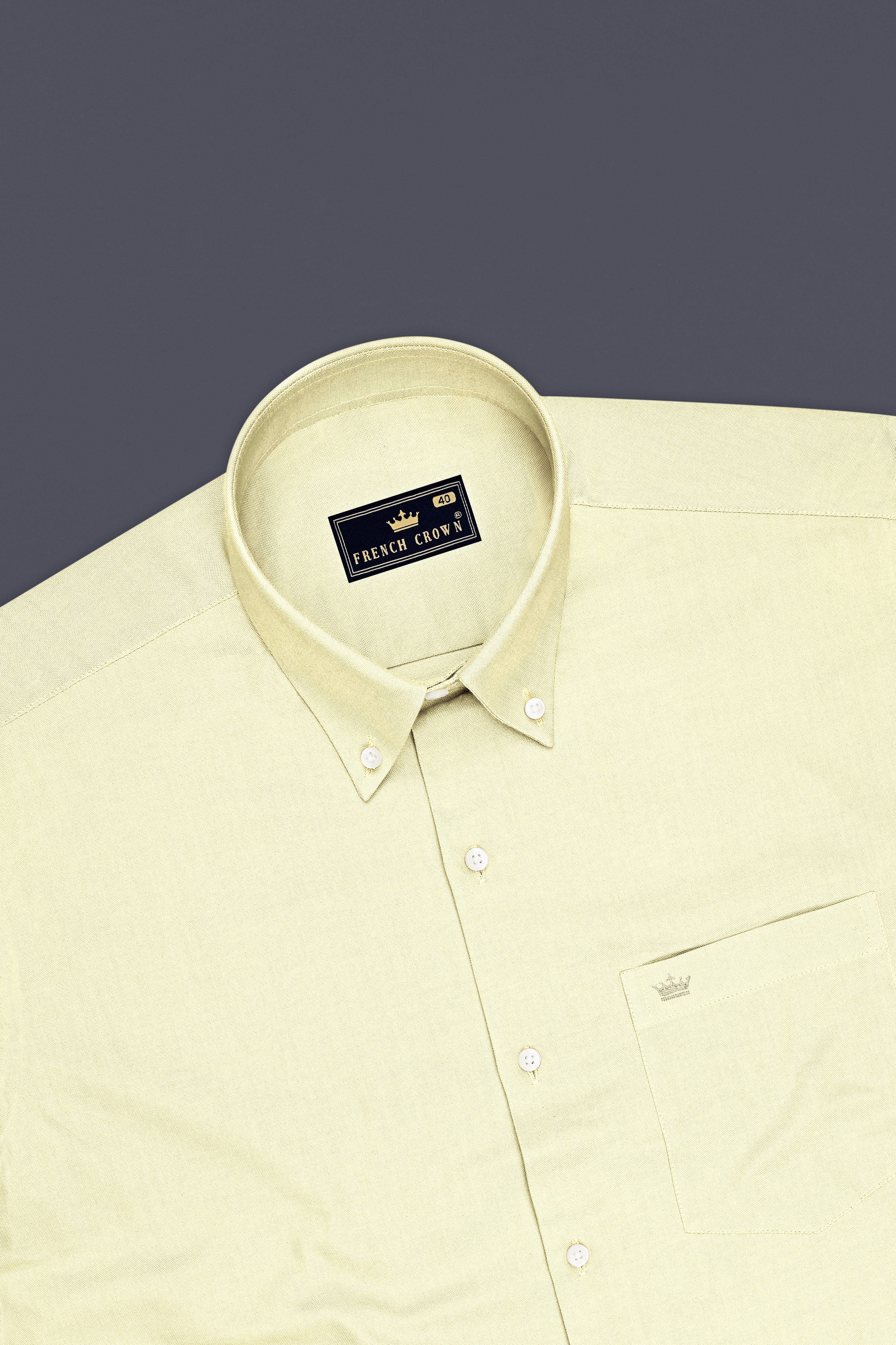 Ivora-Bone Cream Oxford Premium Cotton Dress Button Down Shirt