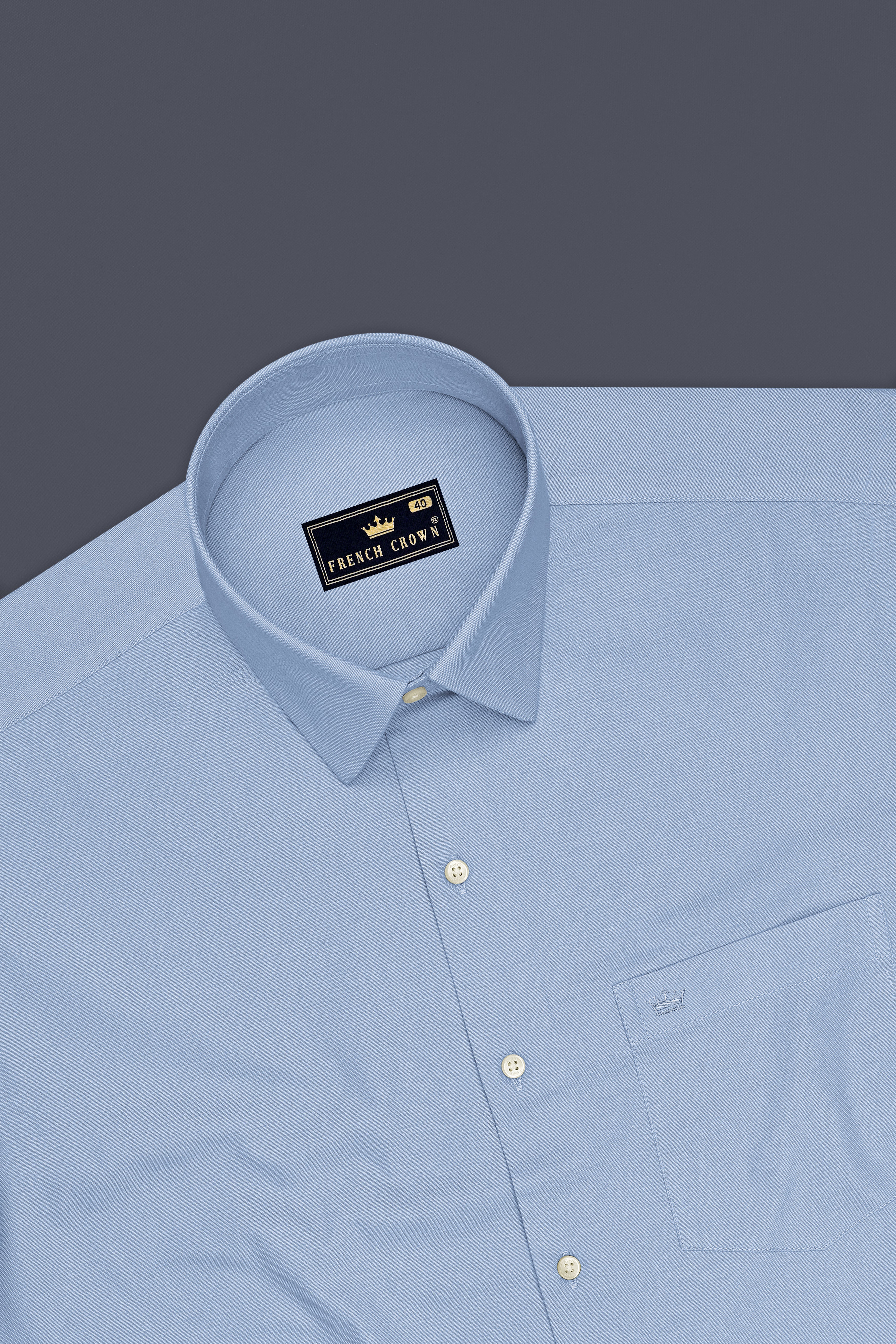 Aeris-Sky Blue Oxford Premium Cotton Dress Shirt
