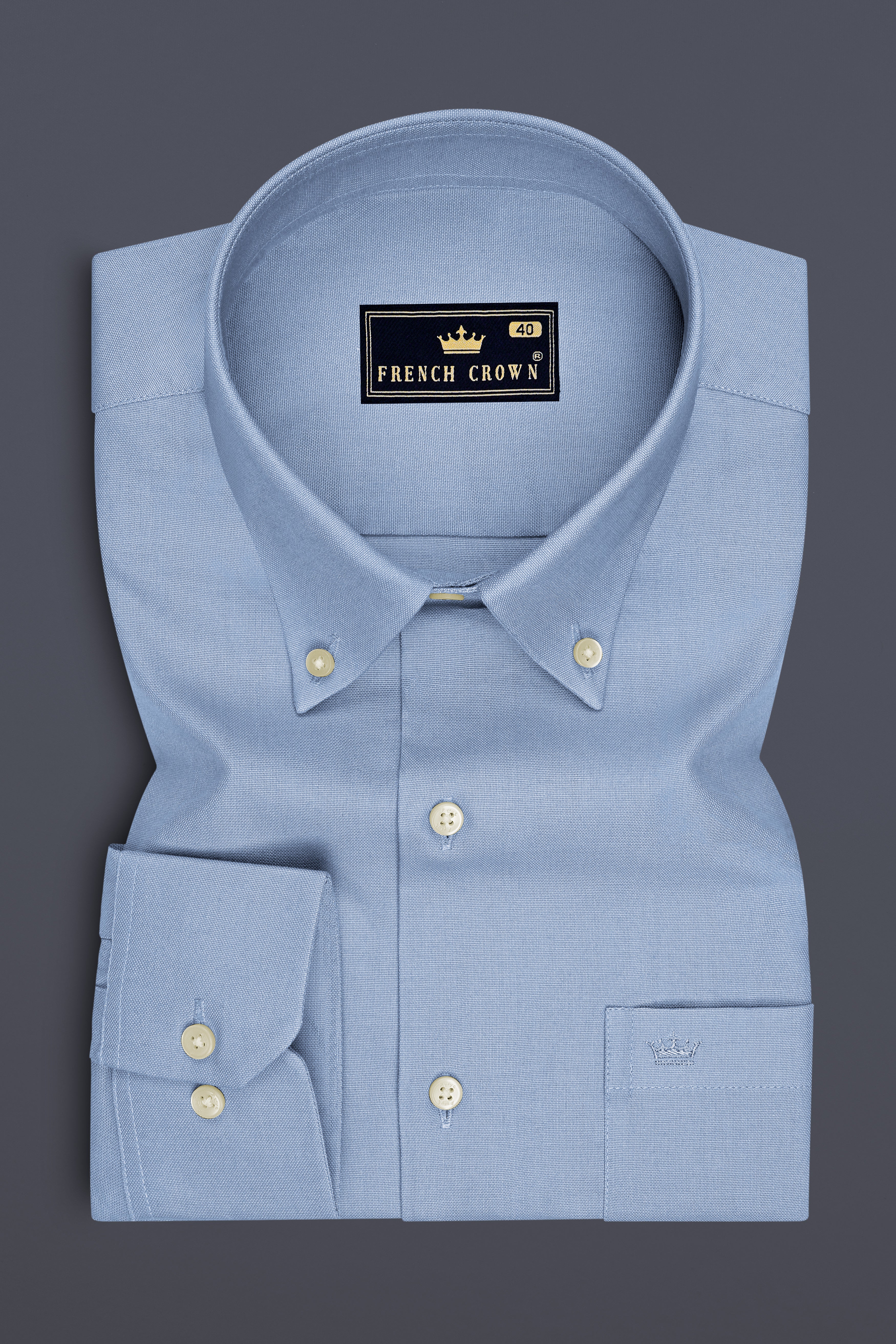 Aeris-Sky Blue Oxford Premium Cotton Dress Button Down Shirt
