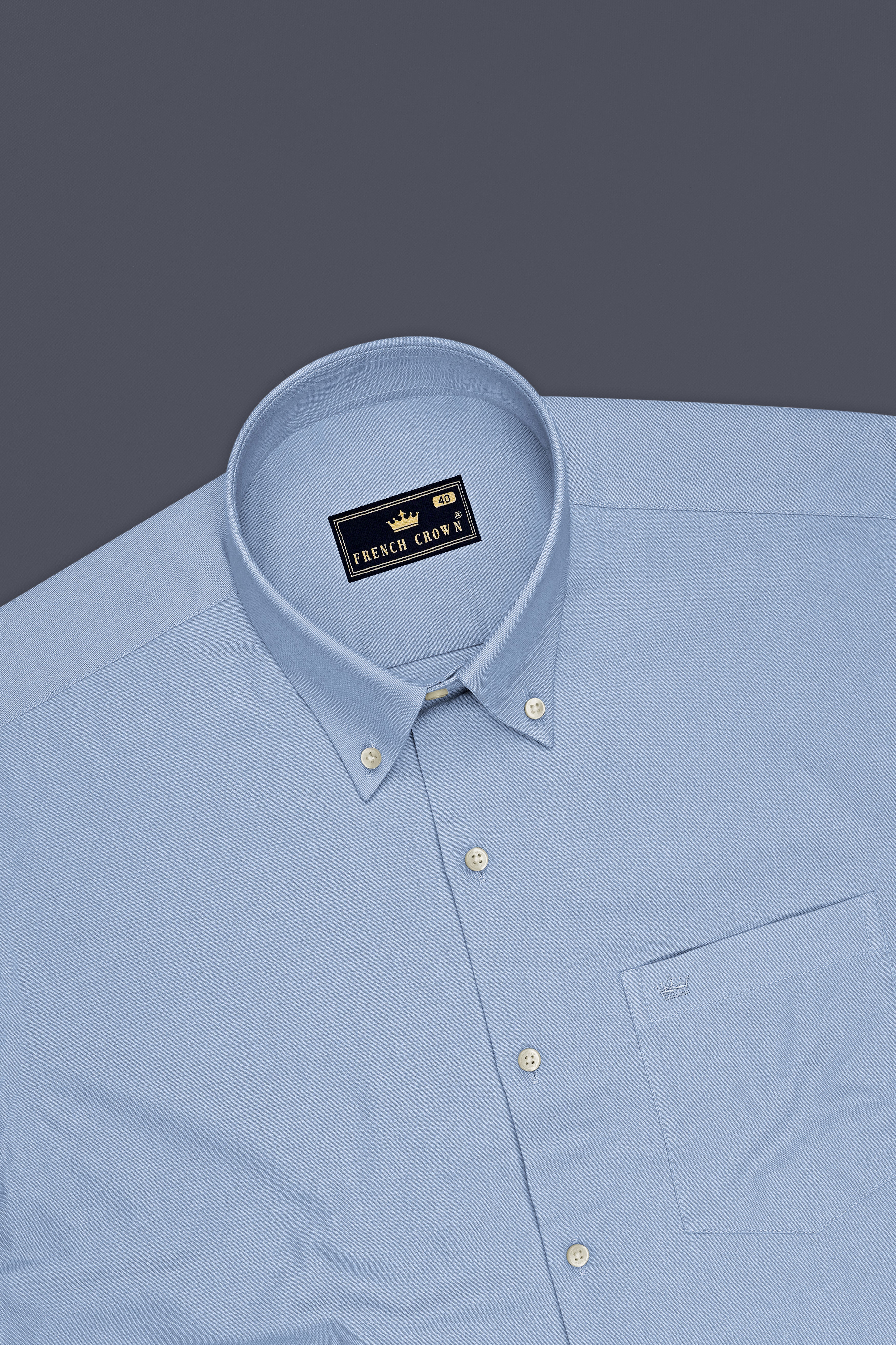 Aeris-Sky Blue Oxford Premium Cotton Dress Button Down Shirt