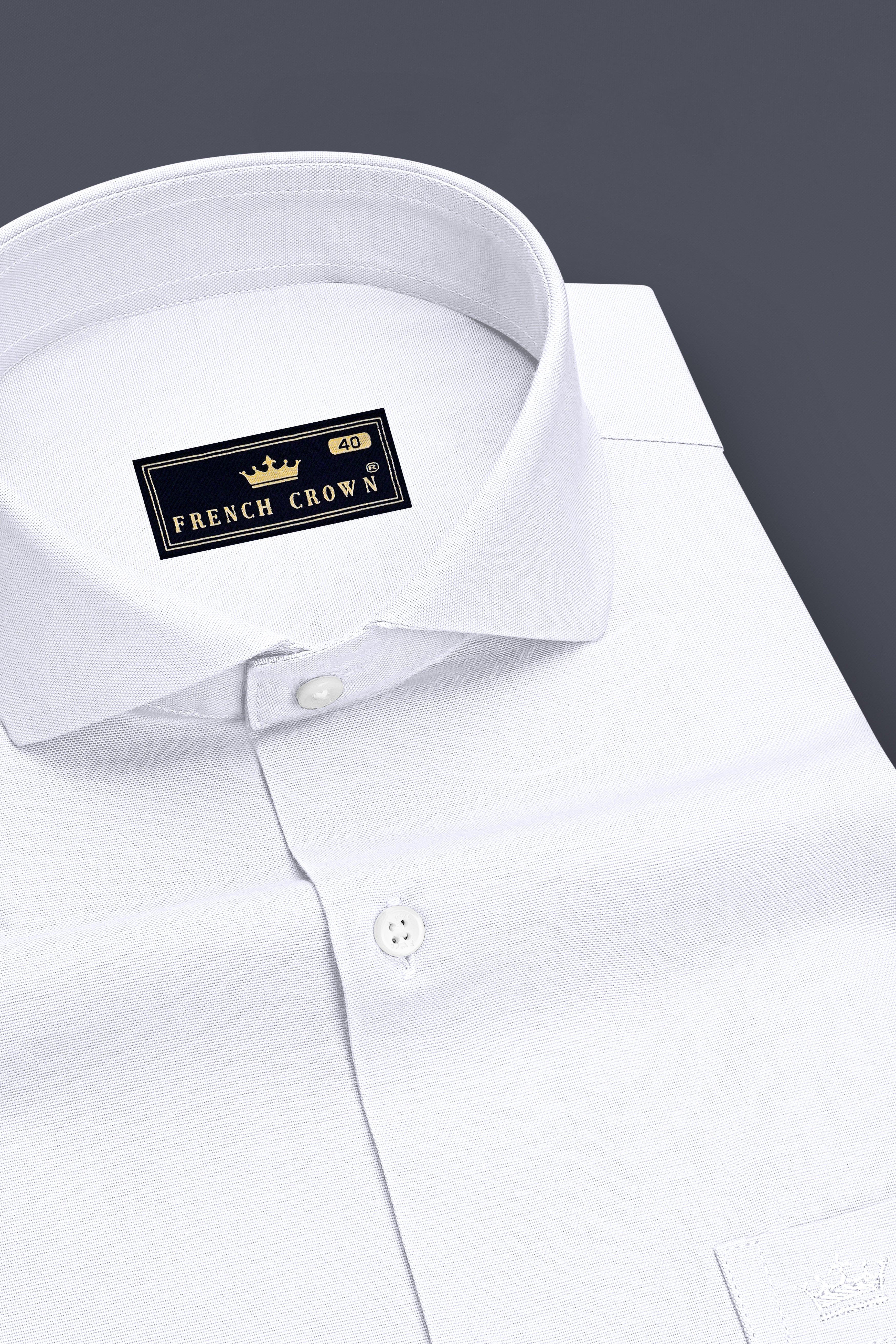 Lumen-Bright White Oxford Premium Cotton Dress Cut Away Shirt