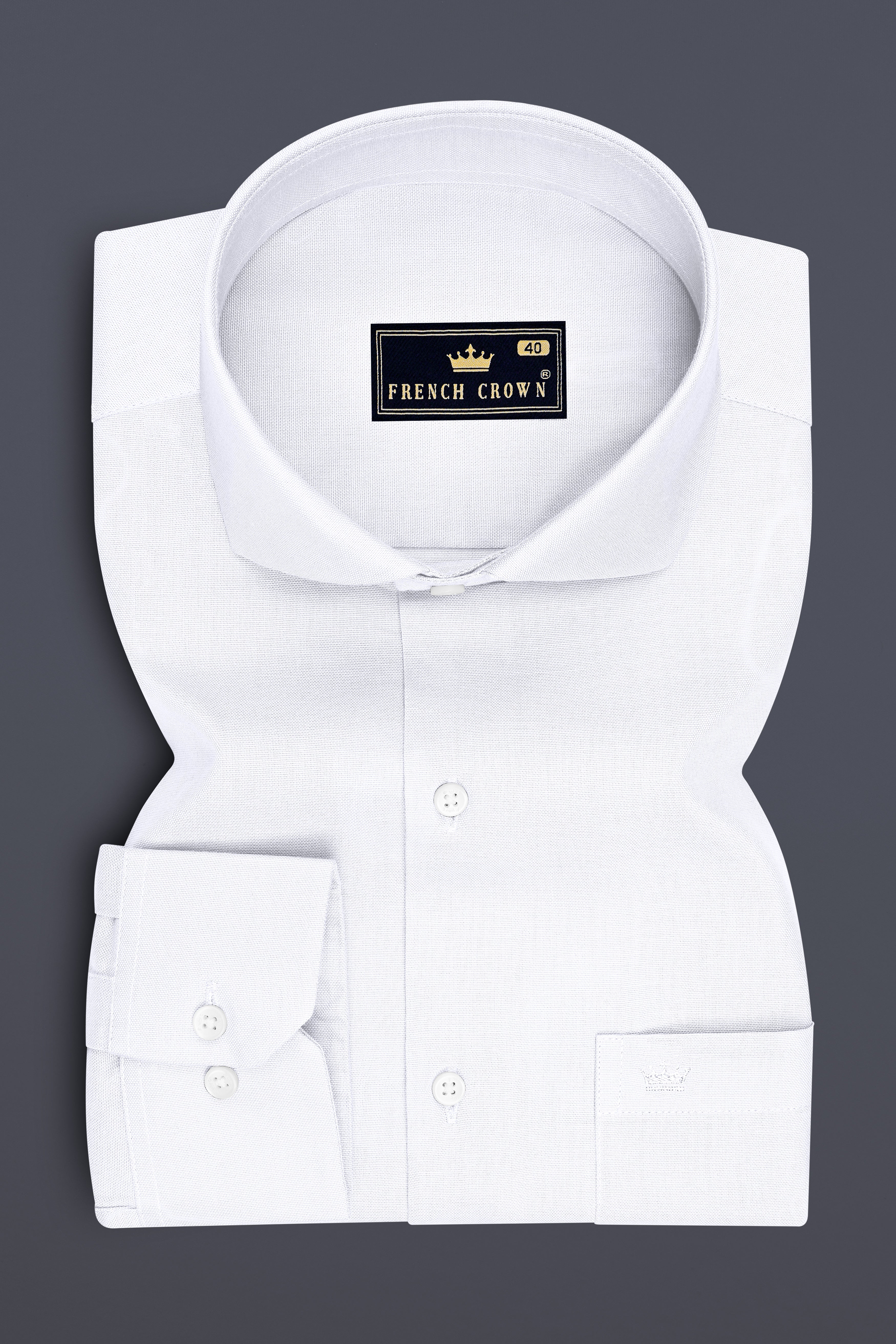 Lumen-Bright White Oxford Premium Cotton Dress Cut Away Shirt