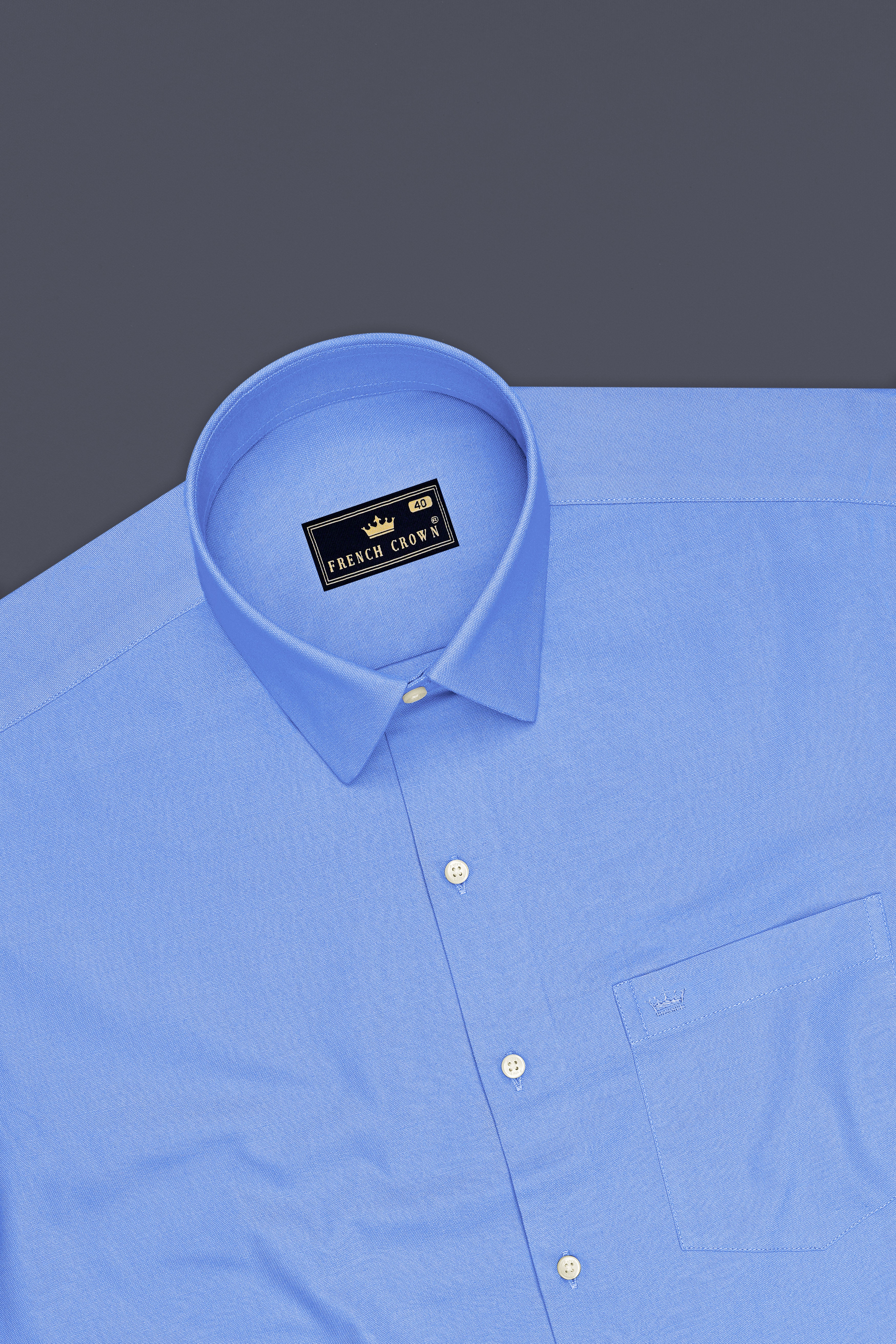 Verto-Jordy Blue Oxford Premium Cotton Dress Shirt