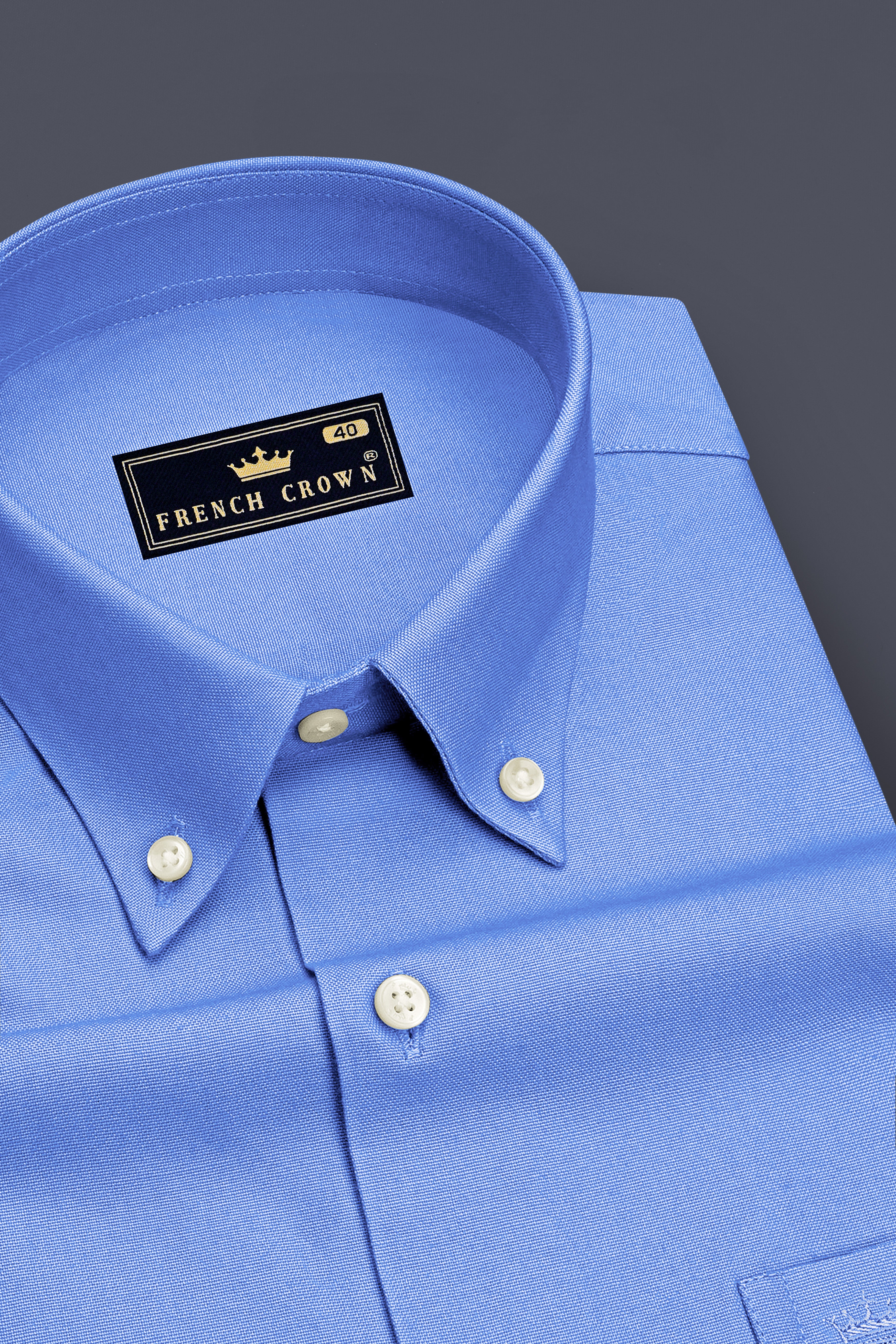 Verto-Jordy Blue Oxford Premium Cotton Dress Button Down Shirt