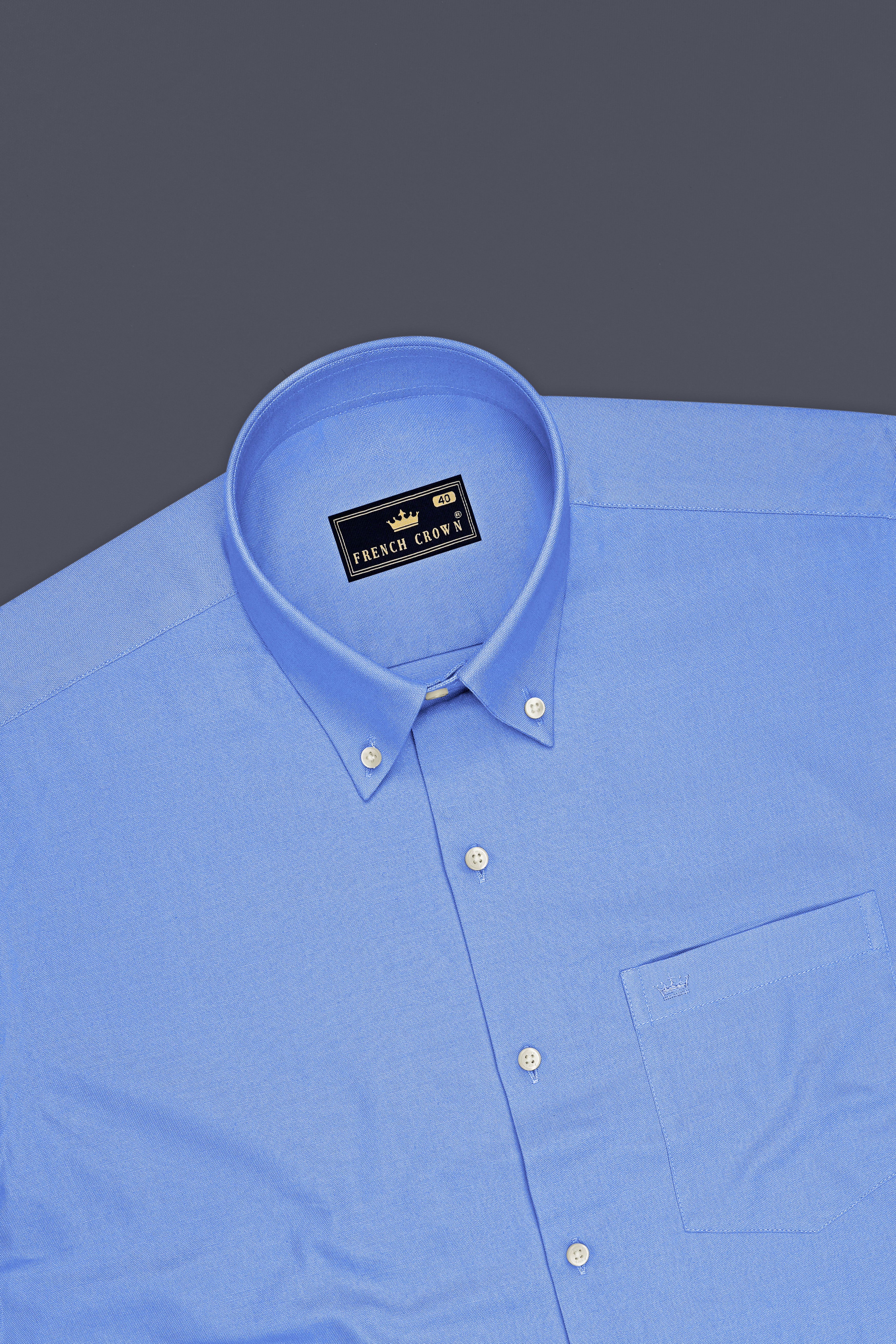 Verto-Jordy Blue Oxford Premium Cotton Dress Button Down Shirt