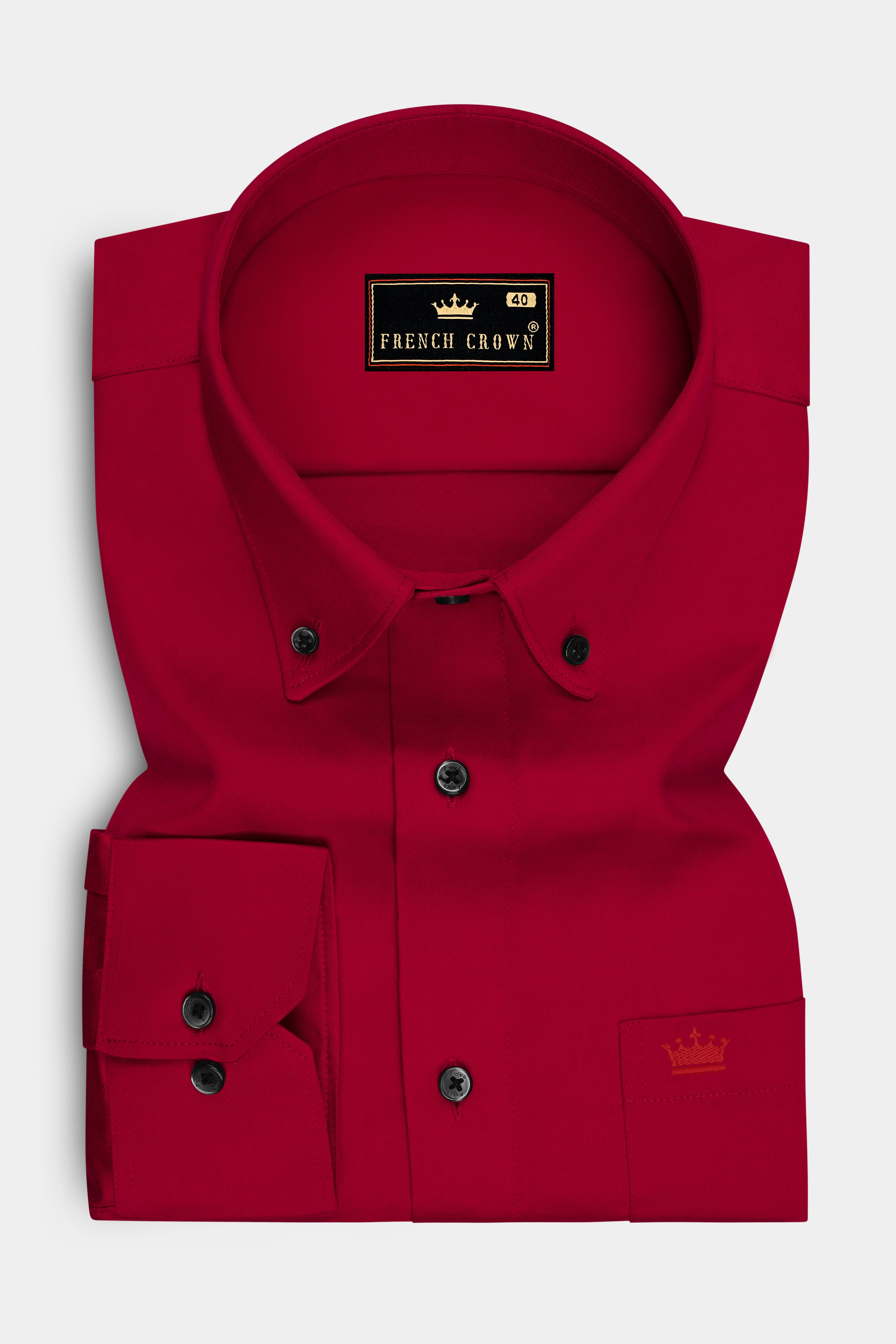Majestic-Shiraz Red Subtle Sheen Super Soft Premium Cotton Dress Shirt