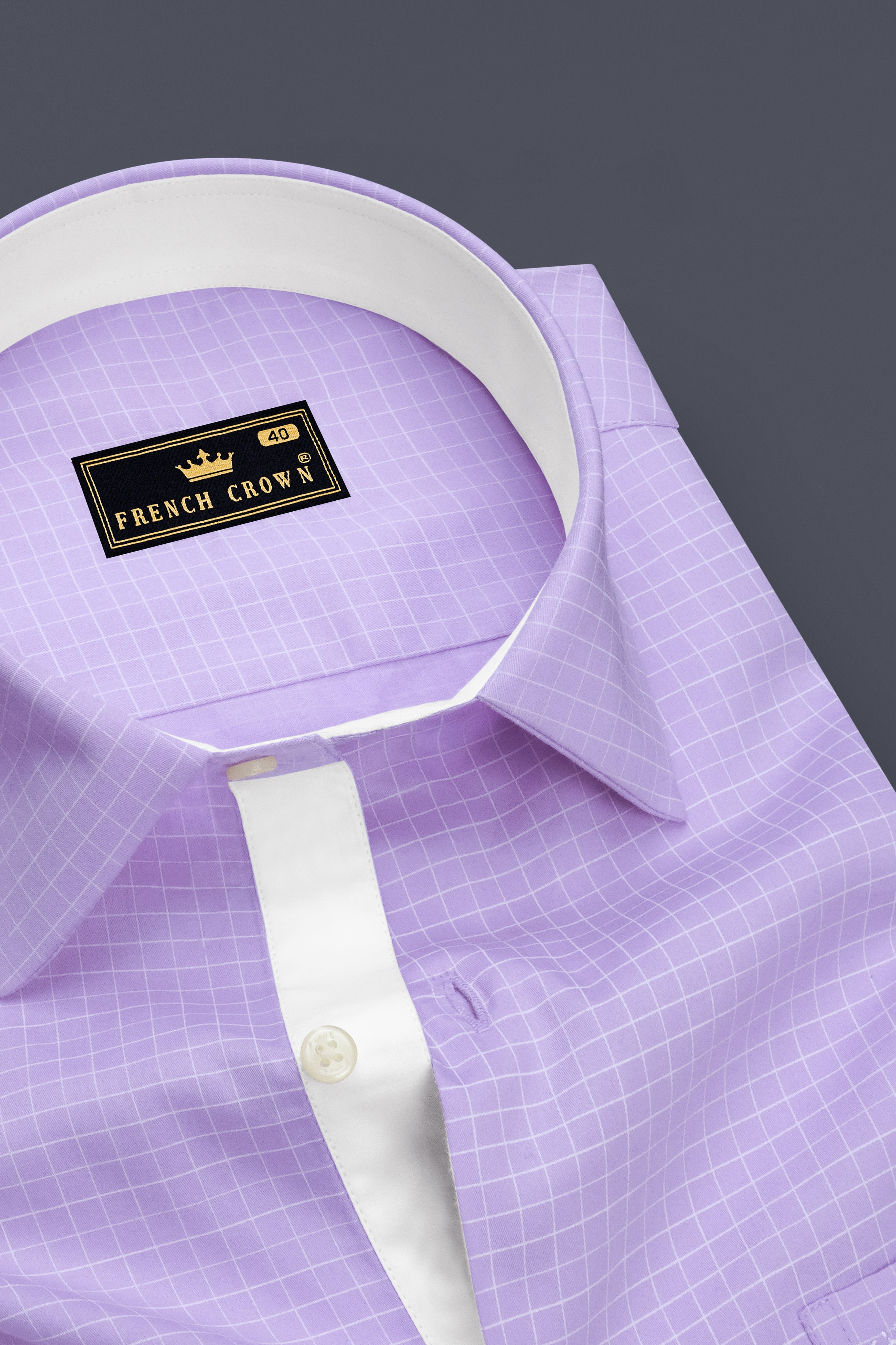 Prism-Prelude Purple And Bright White Plaid Subtle Sheen Soft Premium Cotton Dress Shirt