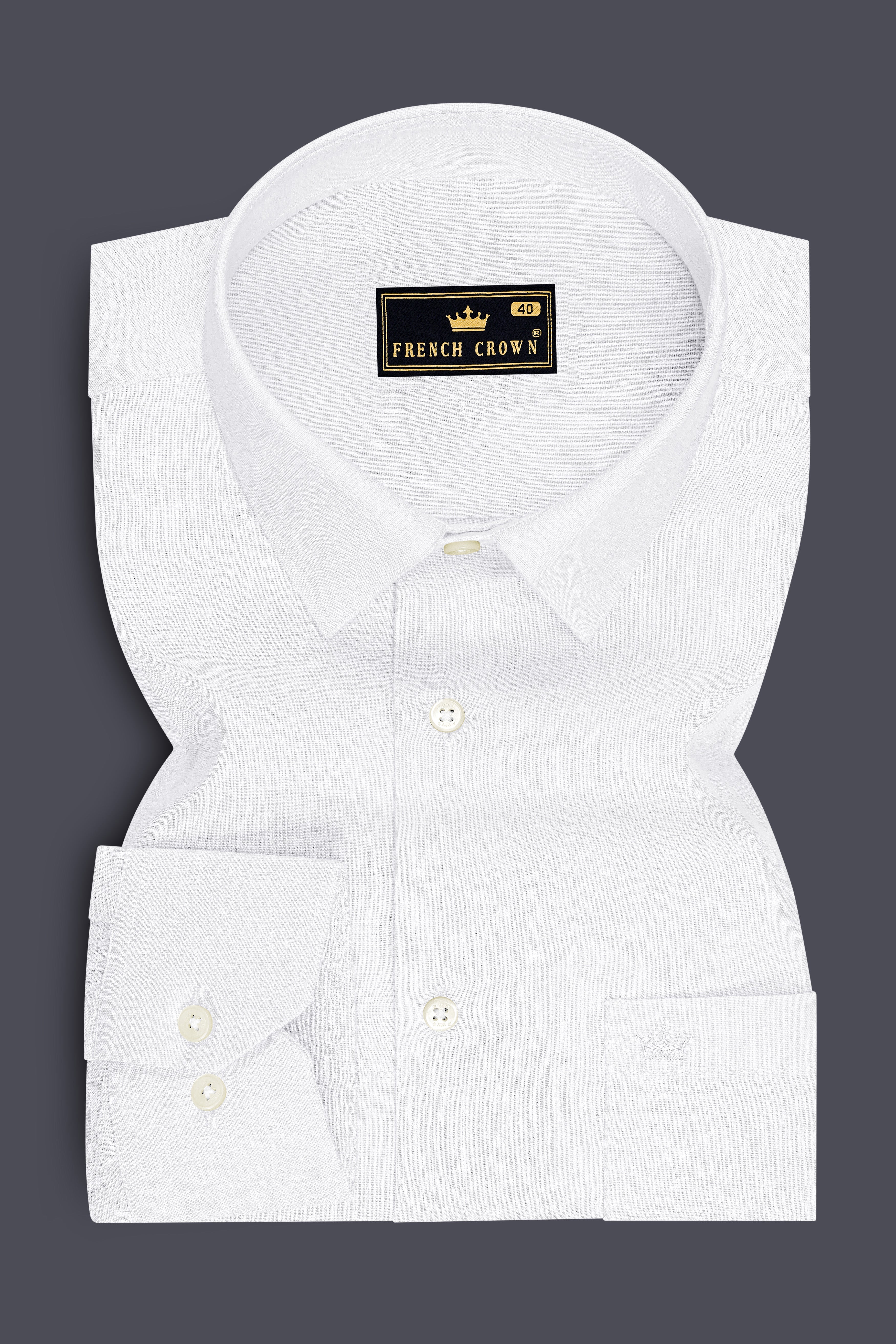 Luceo-Bright White Luxurious Linen Dress Shirt