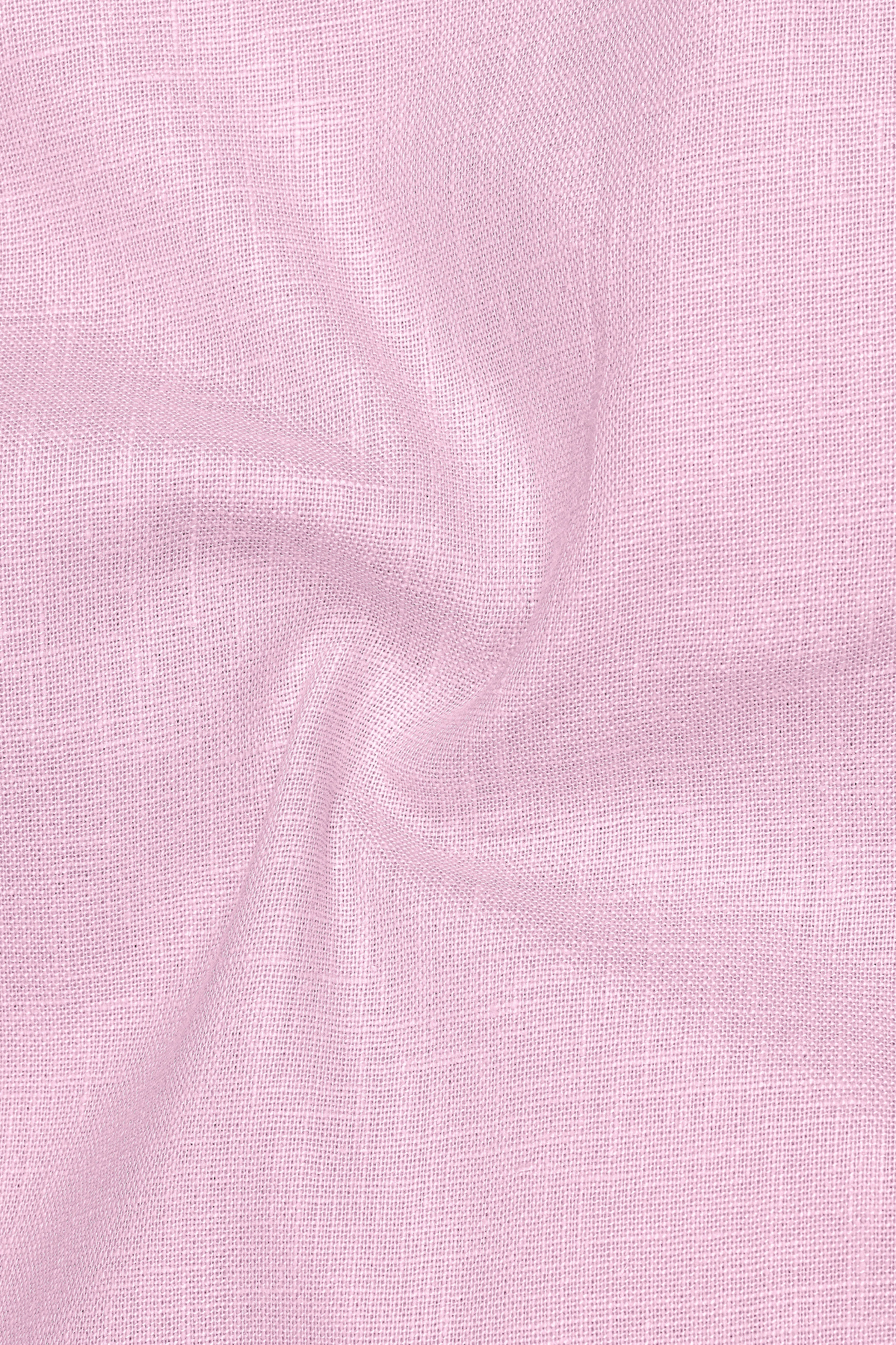 Maison-Classic Rose Pink Luxurious Linen Mandarin Dress Shirt