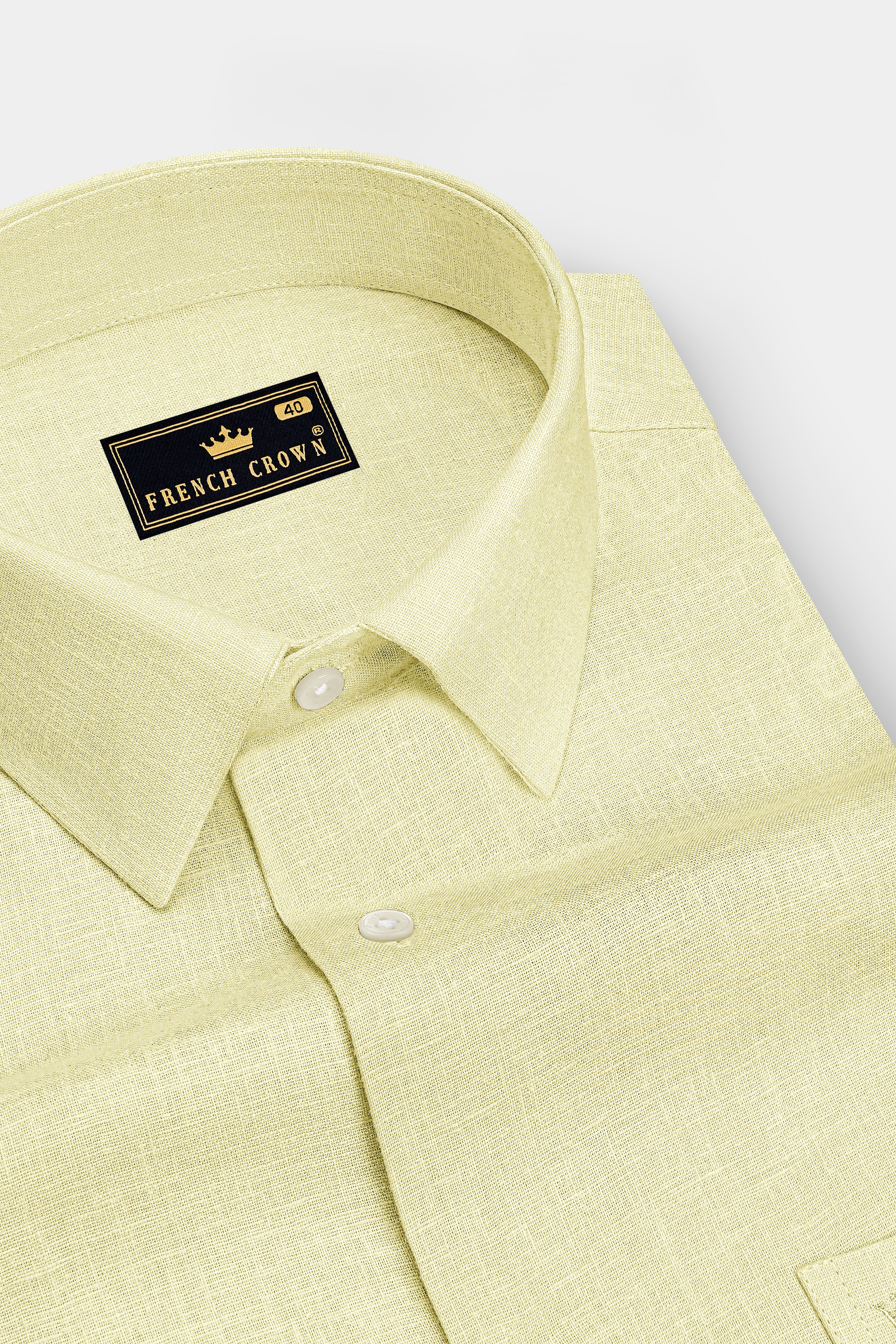 Flavian-Spring Yellow Luxurious Linen Dress Shirt