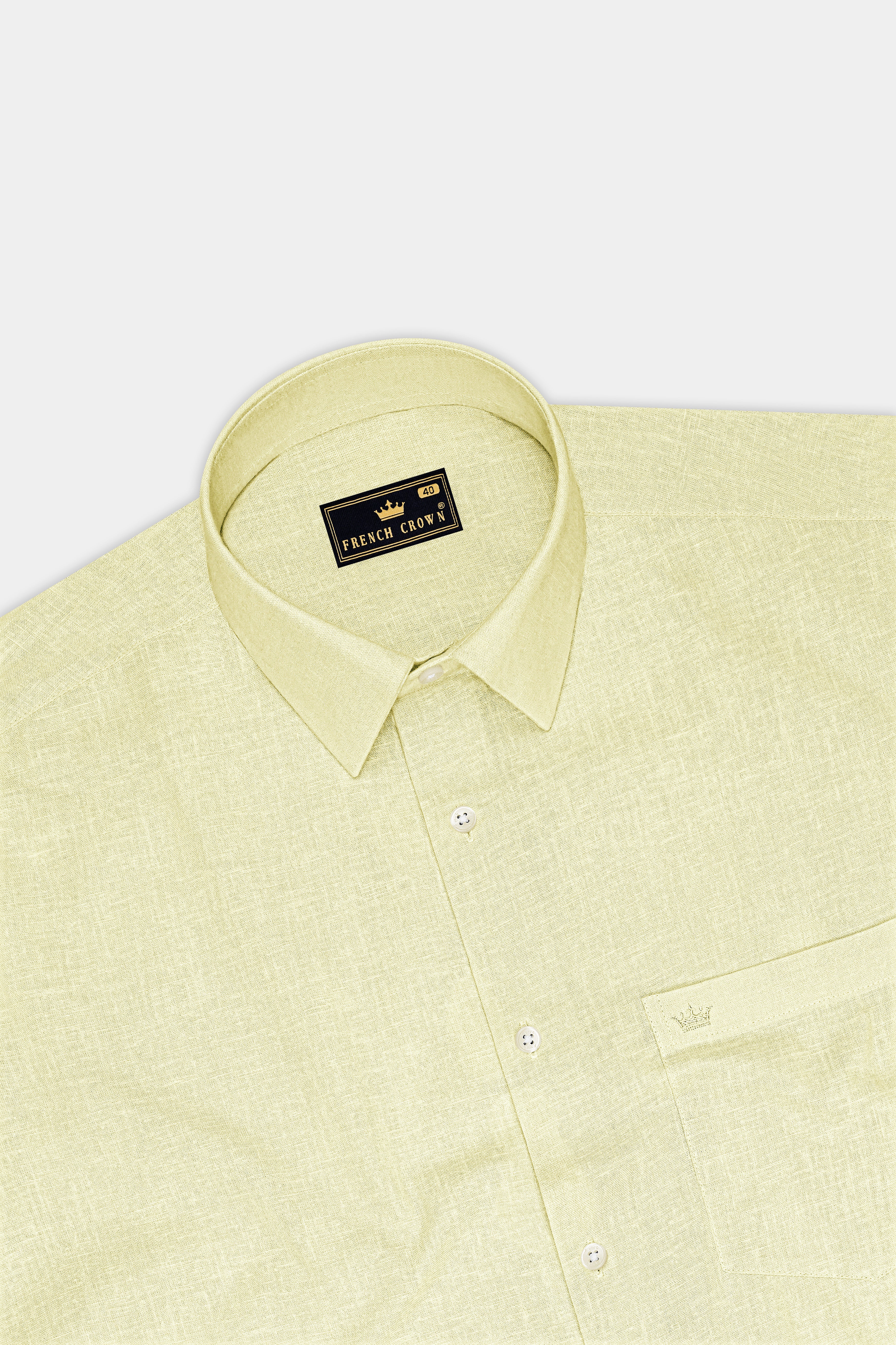 Flavian-Spring Yellow Luxurious Linen Dress Shirt
