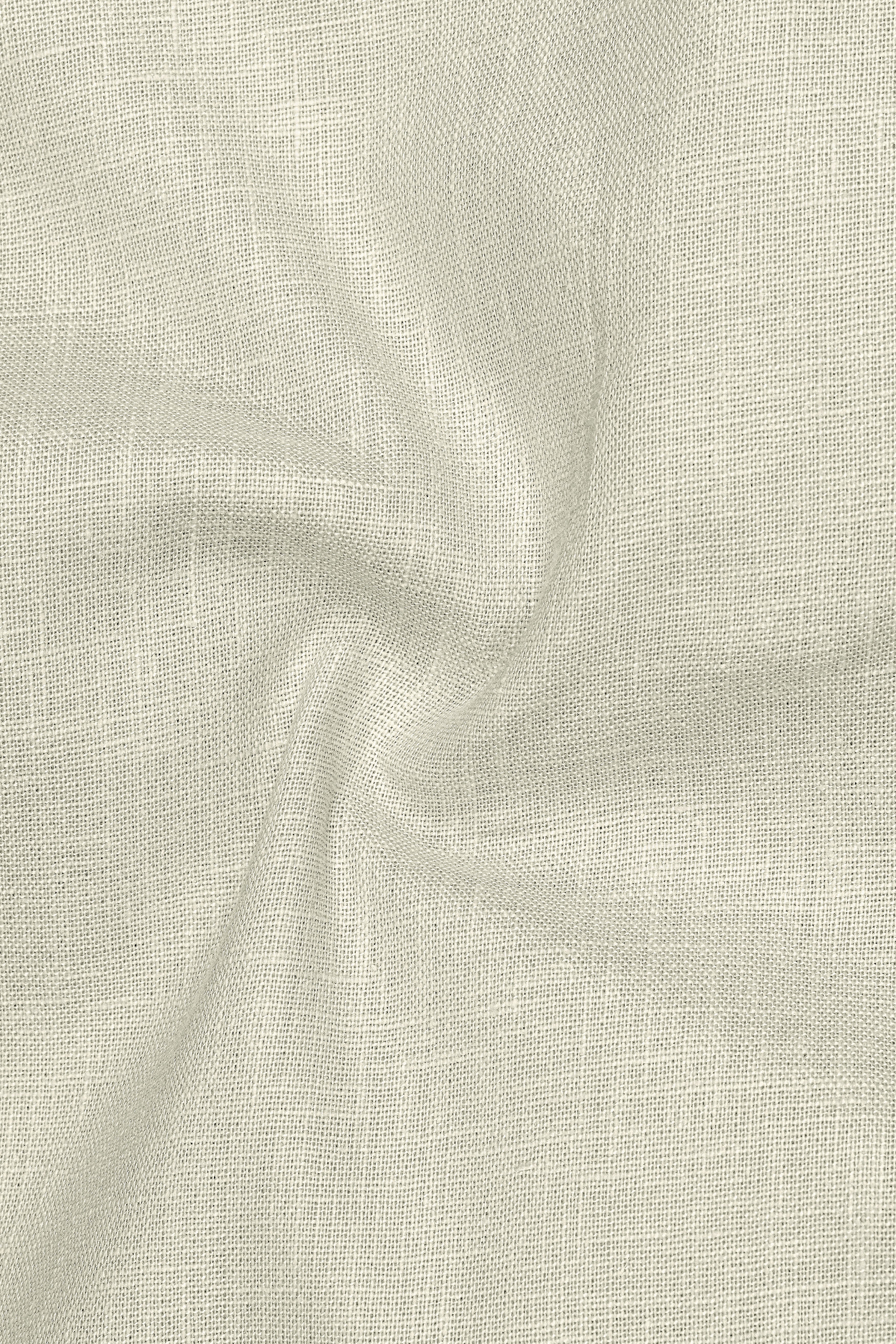 Olivon-Coriander Cream Luxurious Linen Mandarin Dress Shirt