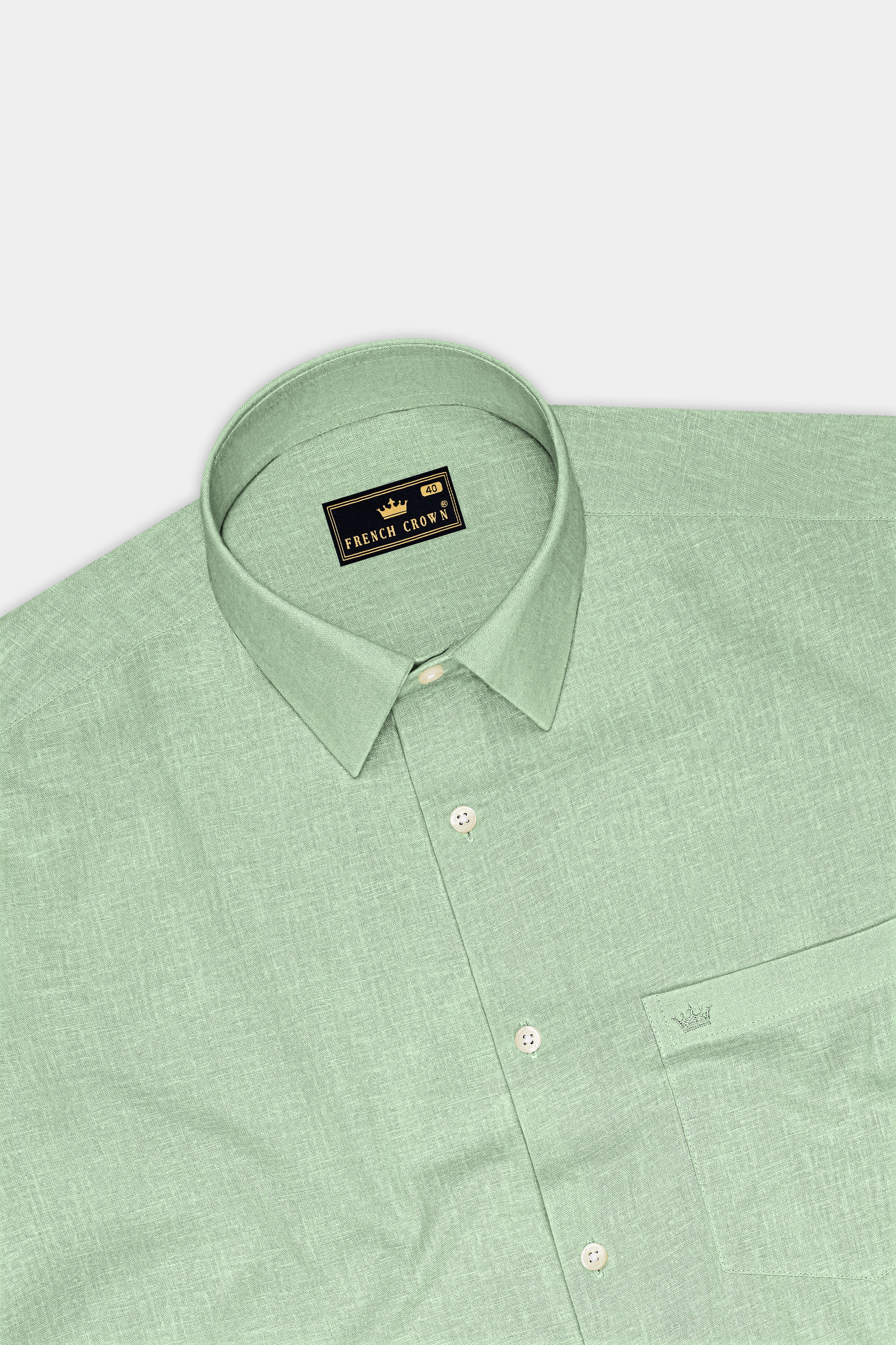 Moss-Ash Green Luxurious Linen Dress Shirt