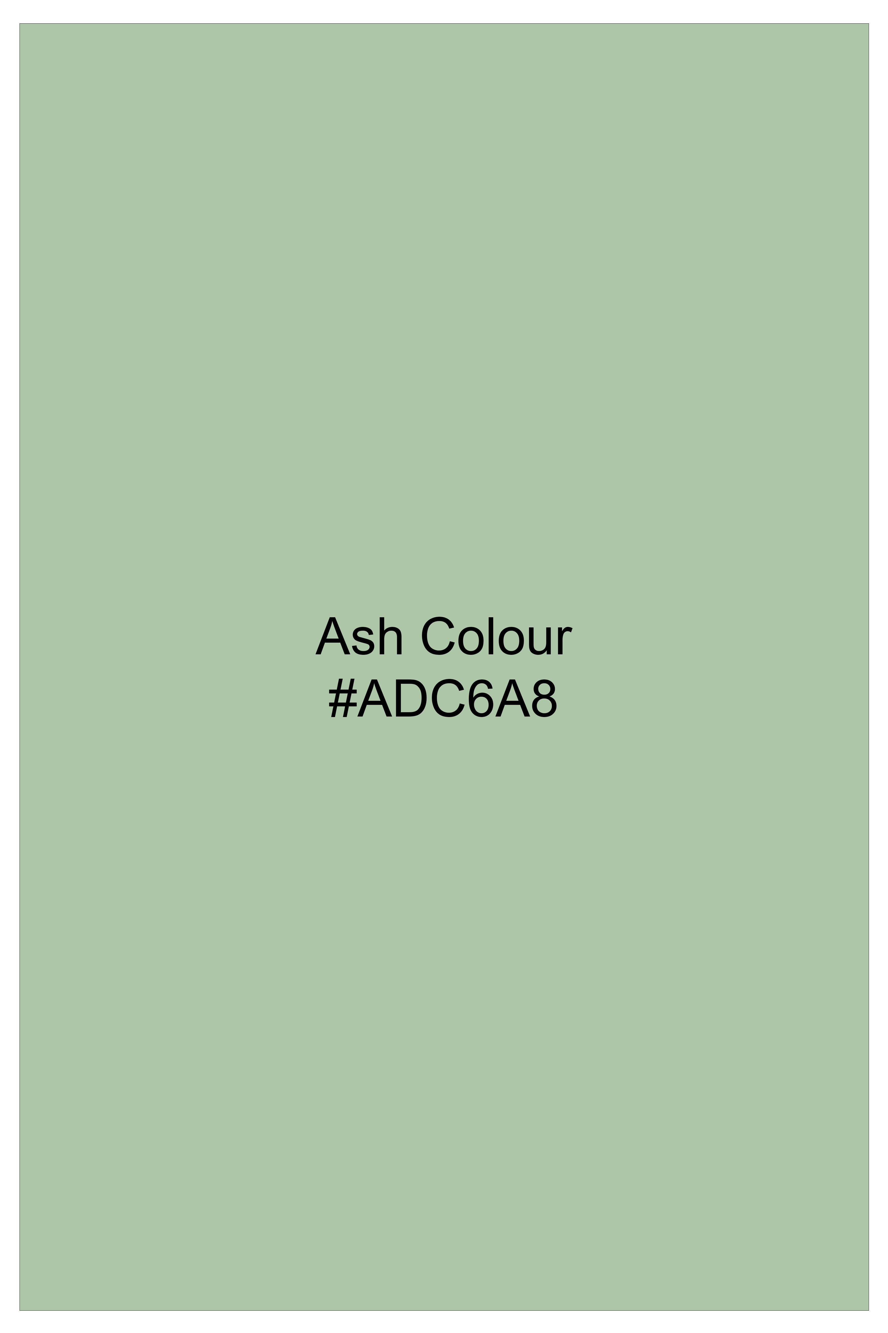 Moss-Ash Green Luxurious Linen Button Down Dress Shirt