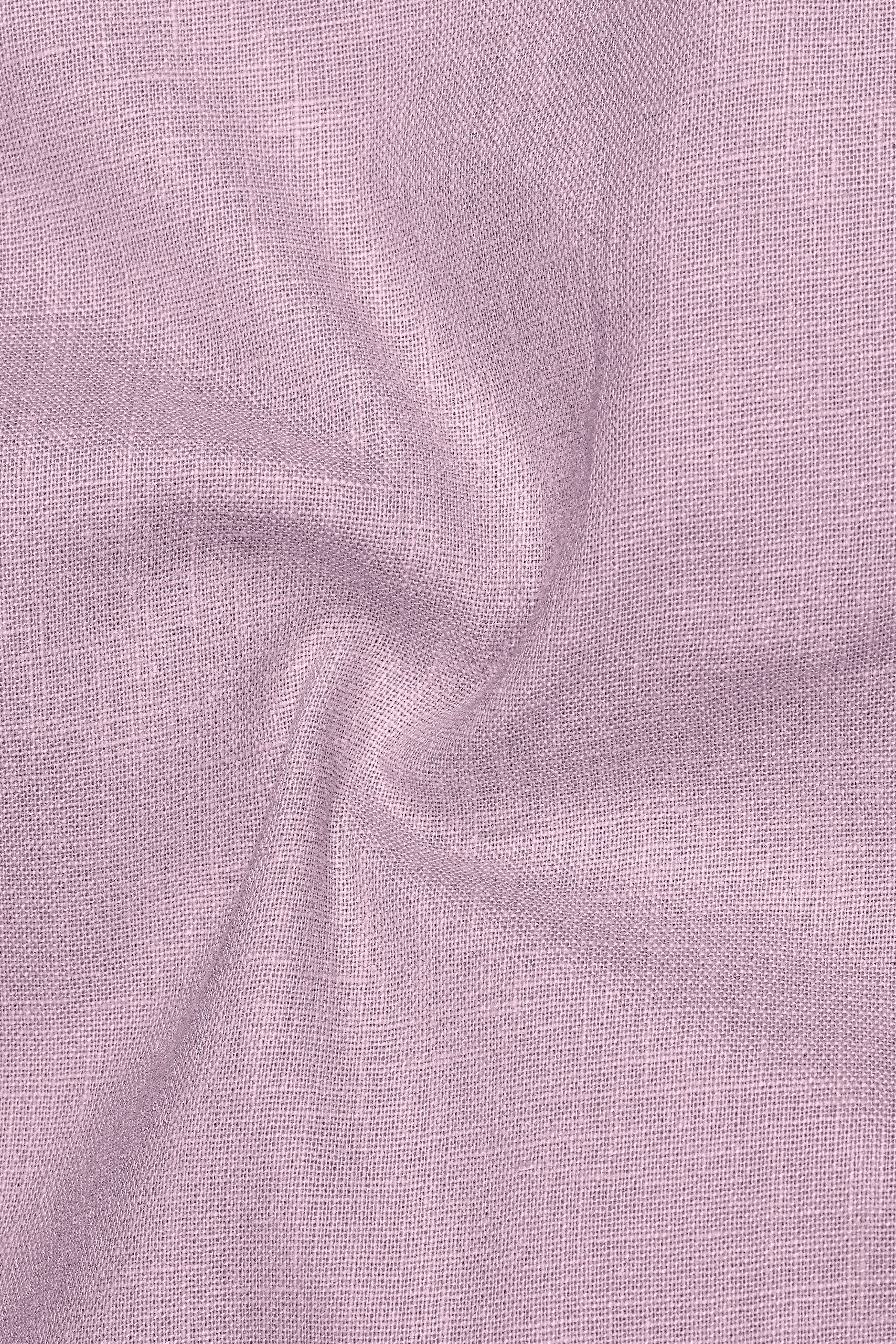 Fleur-Wisteria Pink Luxurious Linen Mandarin Dress Shirt
