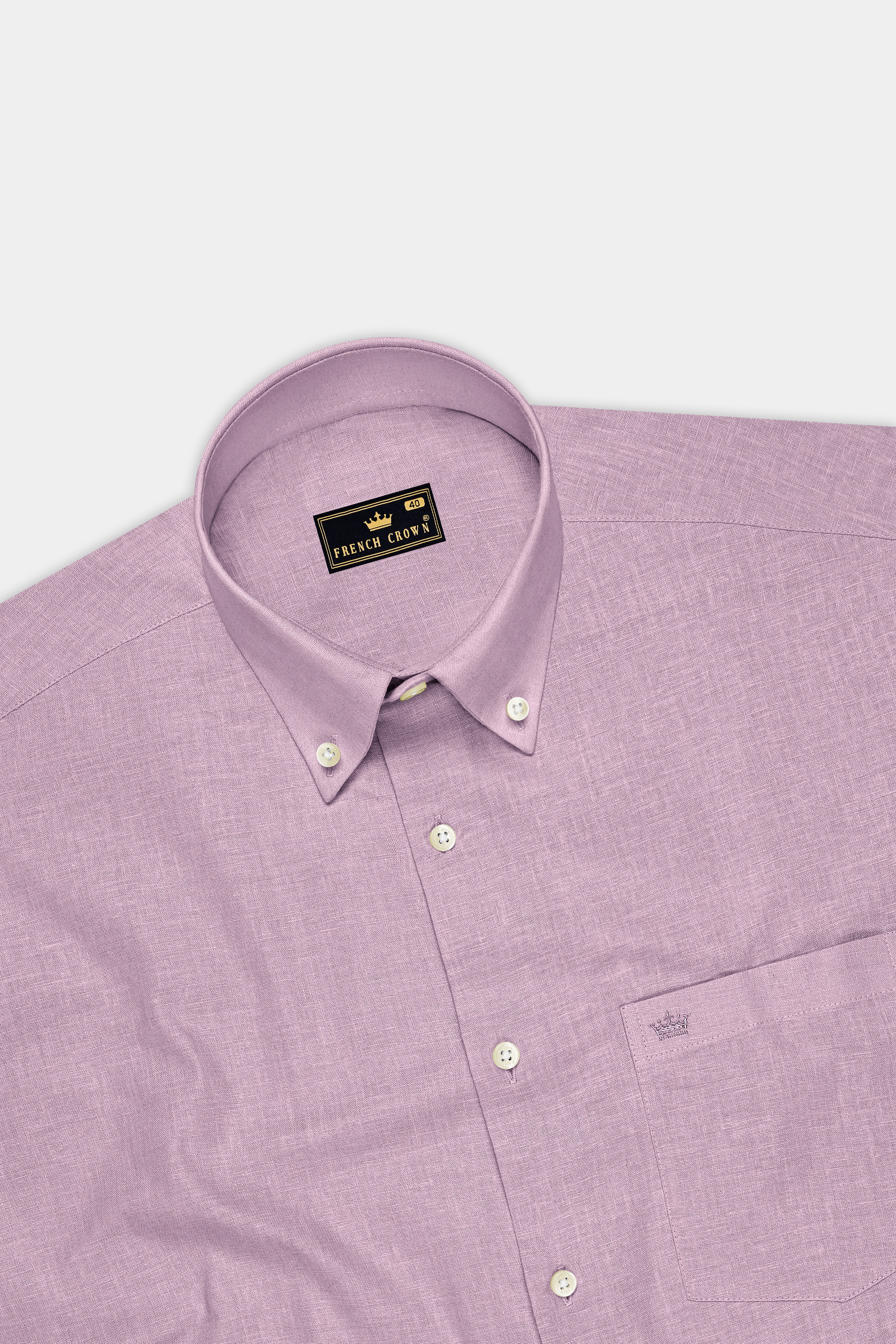 Fleur-Wisteria Pink Luxurious Linen Button Down Dress Shirt