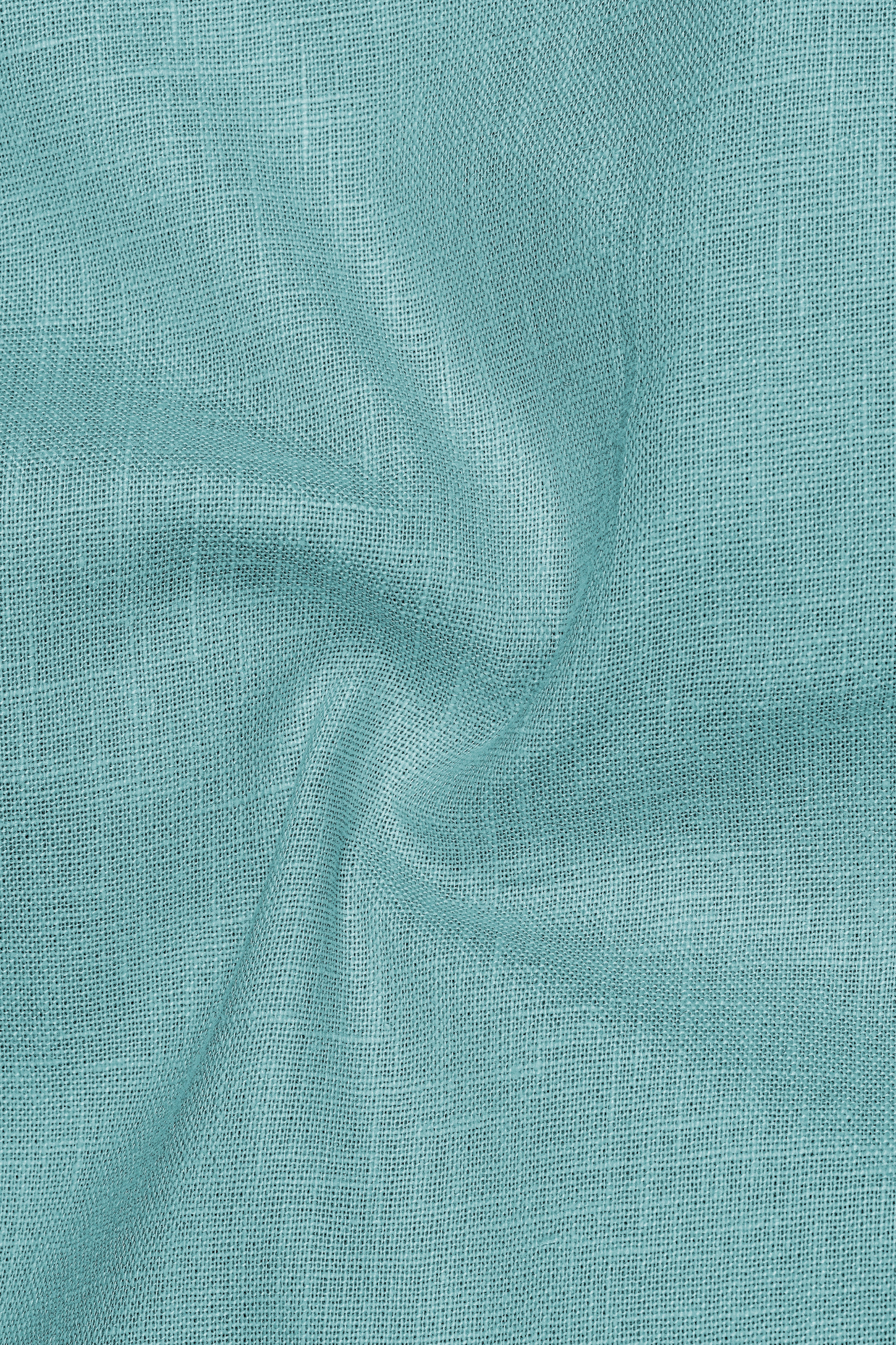 Verdant-Gulf Stream Green Luxurious Linen Mandarin Dress Shirt