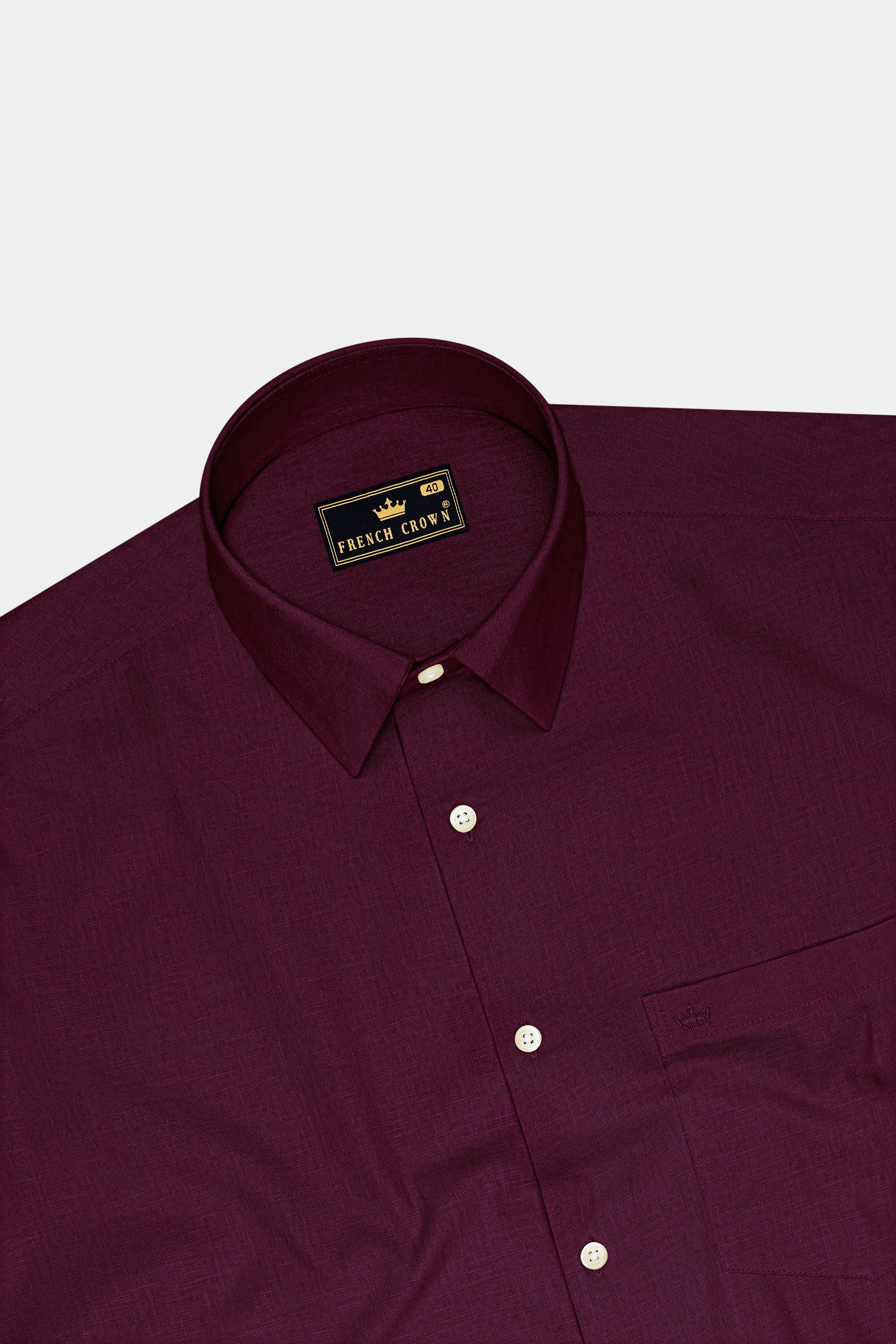 Heritage-English Walnut Maroon Luxurious Linen Dress Shirt