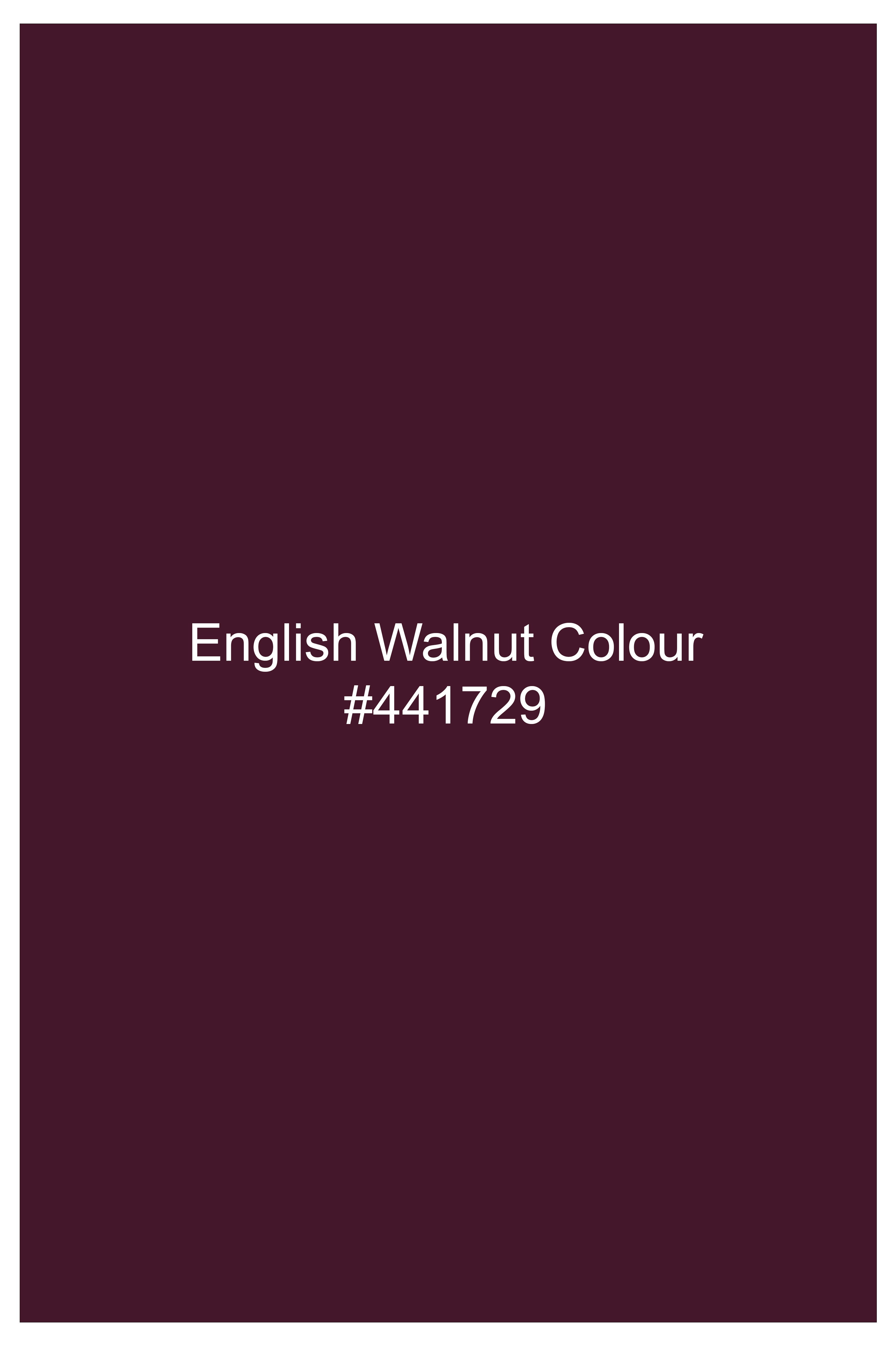 Heritage-English Walnut Maroon Luxurious Linen Mandarin Dress Shirt