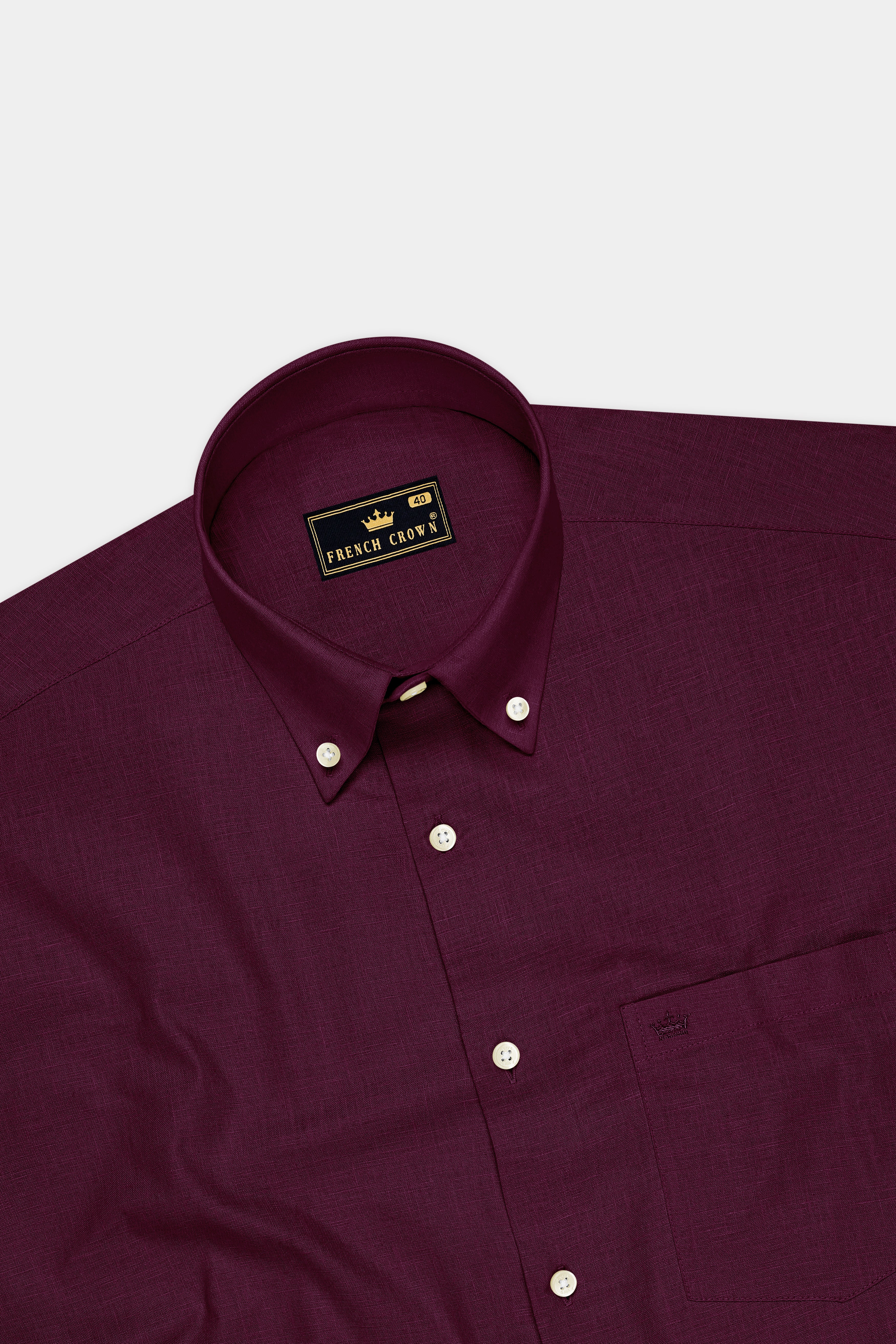 Heritage-English Walnut Maroon Luxurious Linen Button Down Dress Shirt