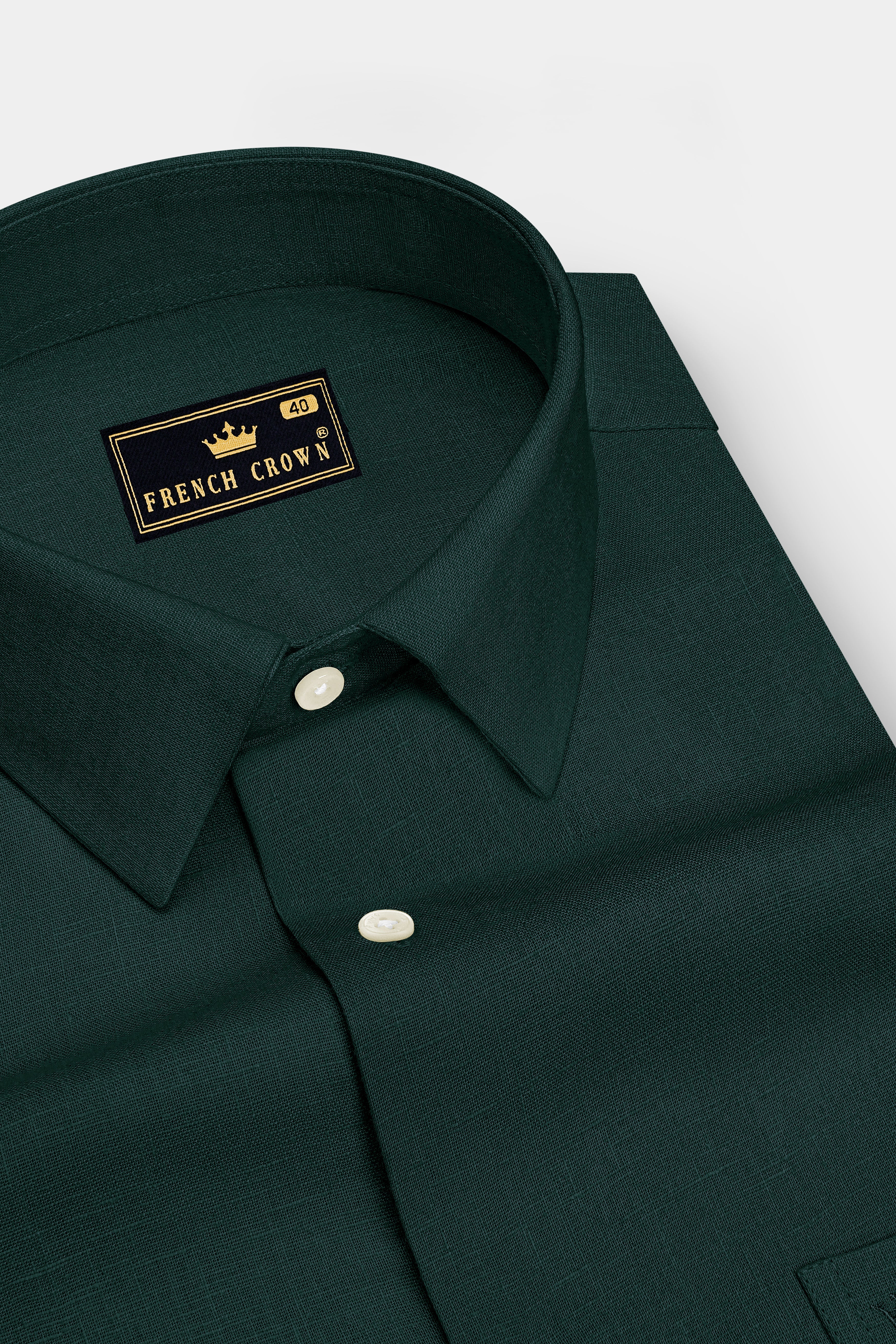 Thrive-Phthalo Green Luxurious Linen Dress Shirt