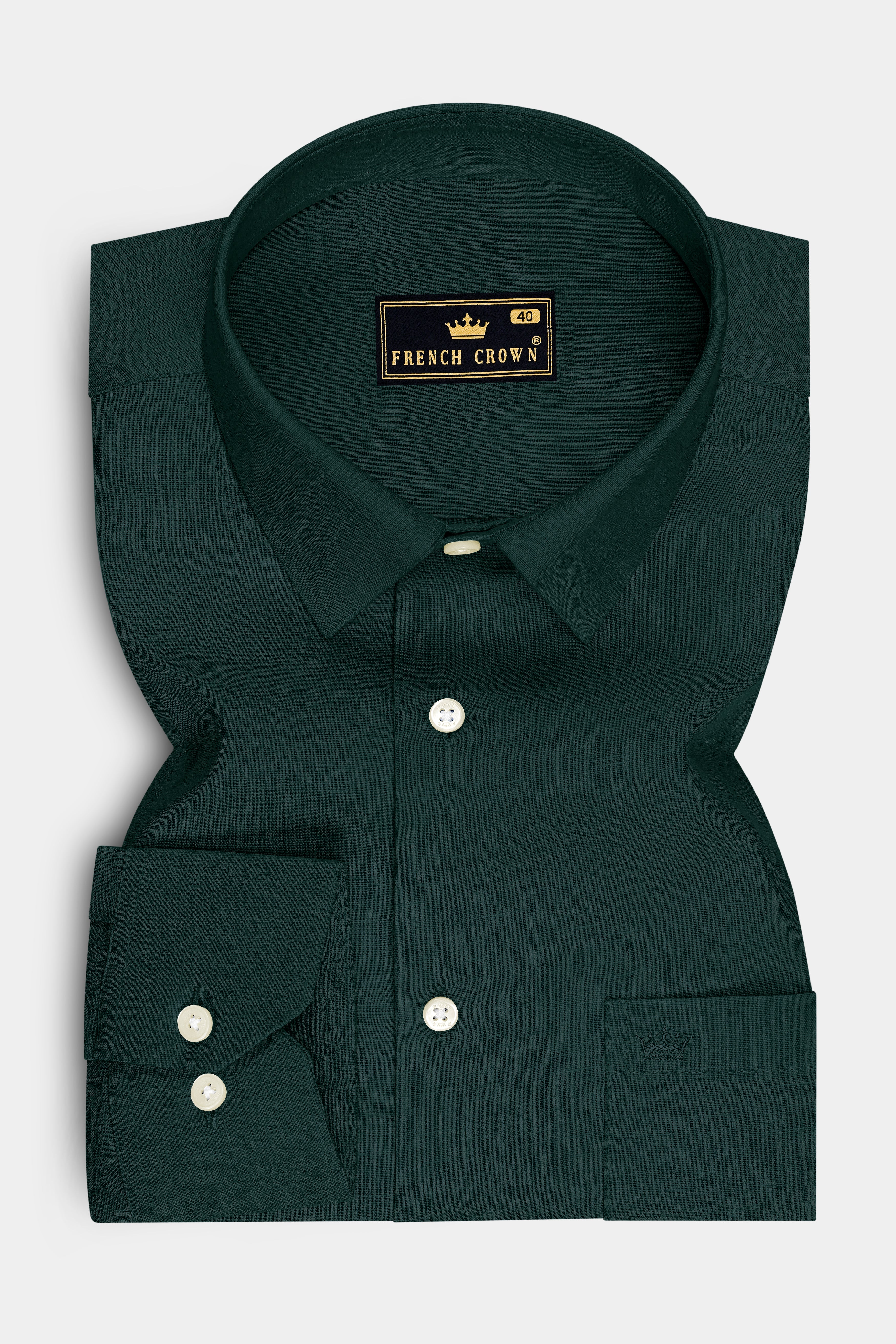 Thrive-Phthalo Green Luxurious Linen Dress Shirt