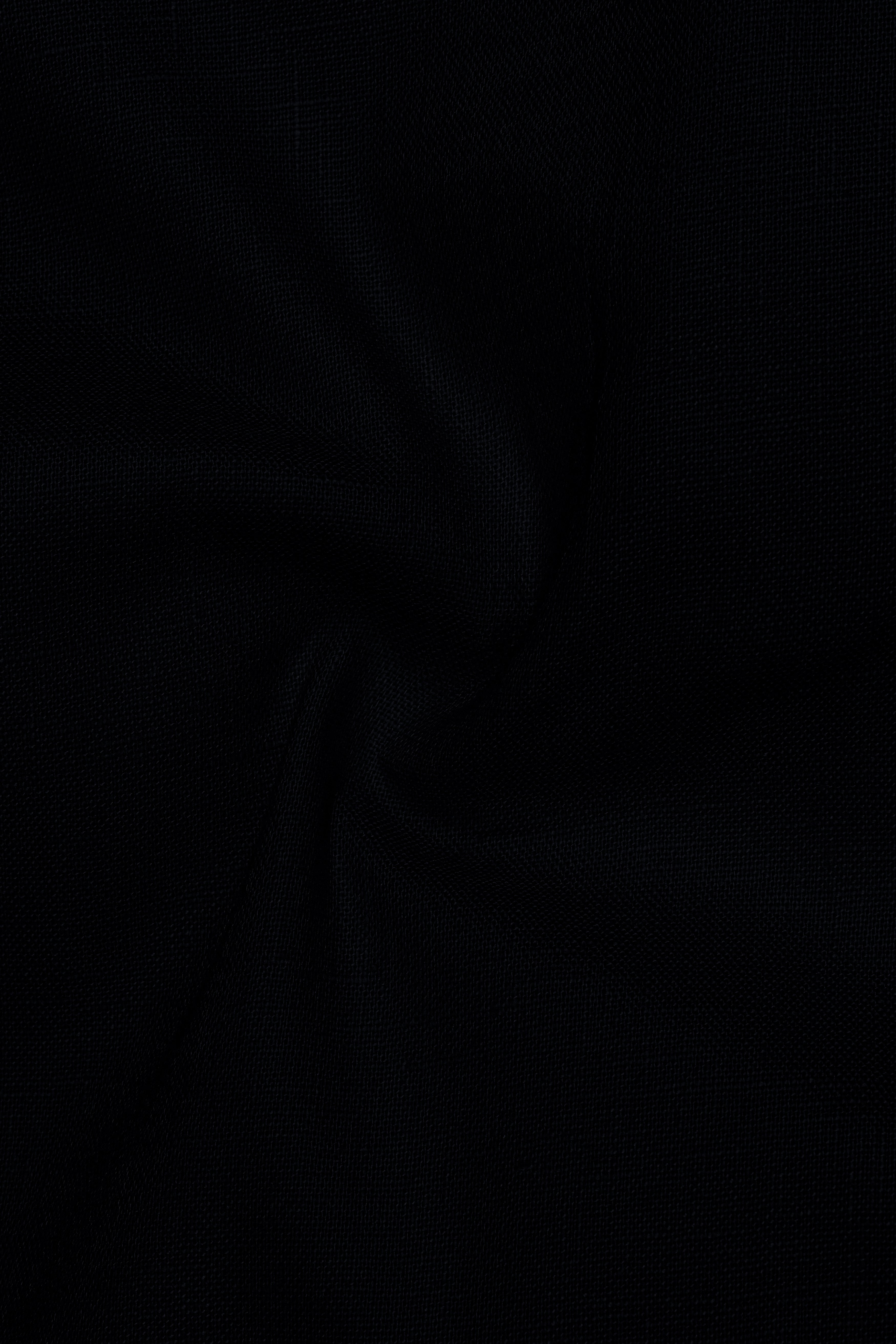 Vantor-Jade Black Luxurious Linen Mandarin Dress Shirt
