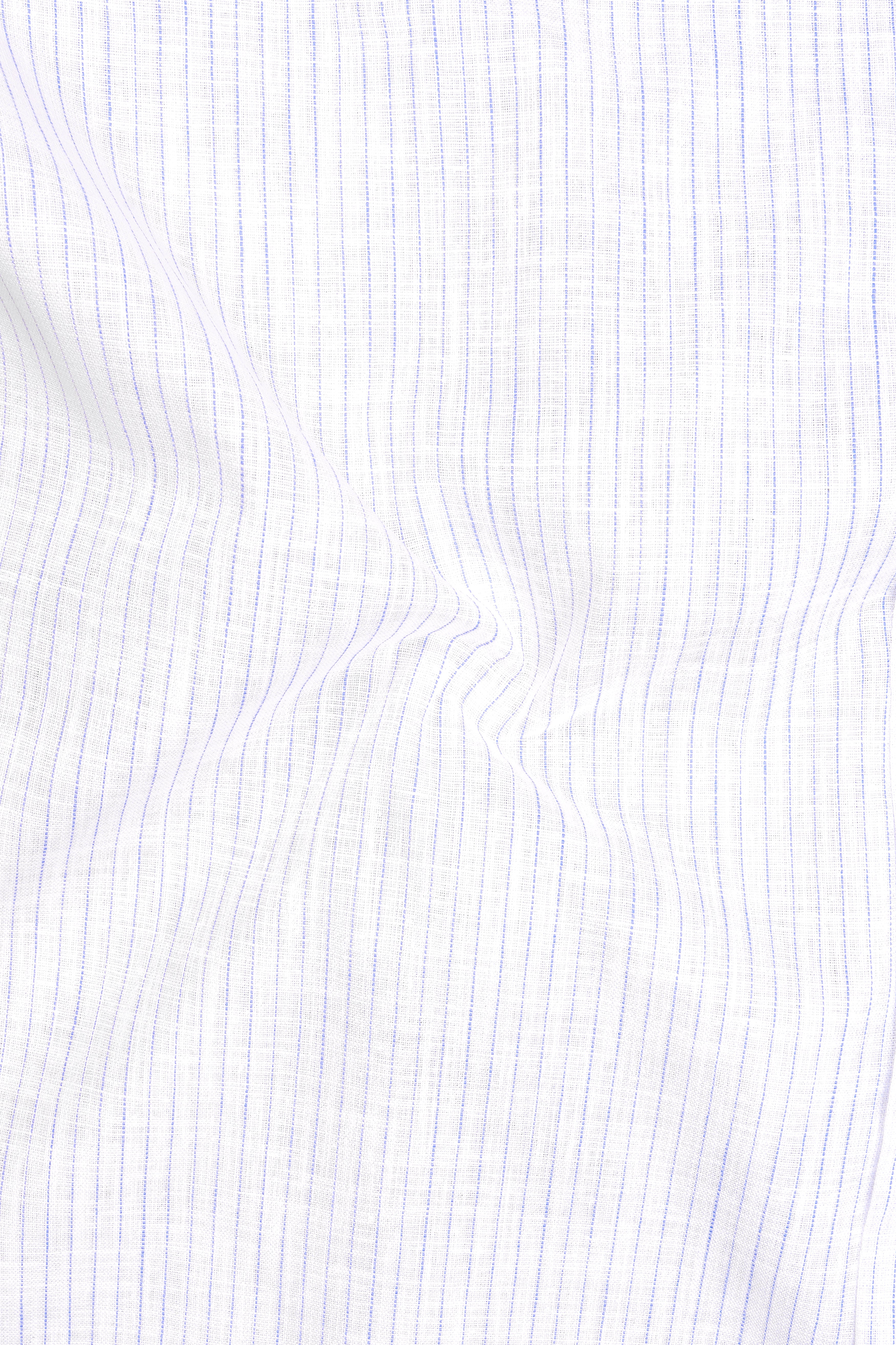 Sailor-Bright White And Portage Blue Pin Striped Luxurious Linen Button Down Dress Shirt