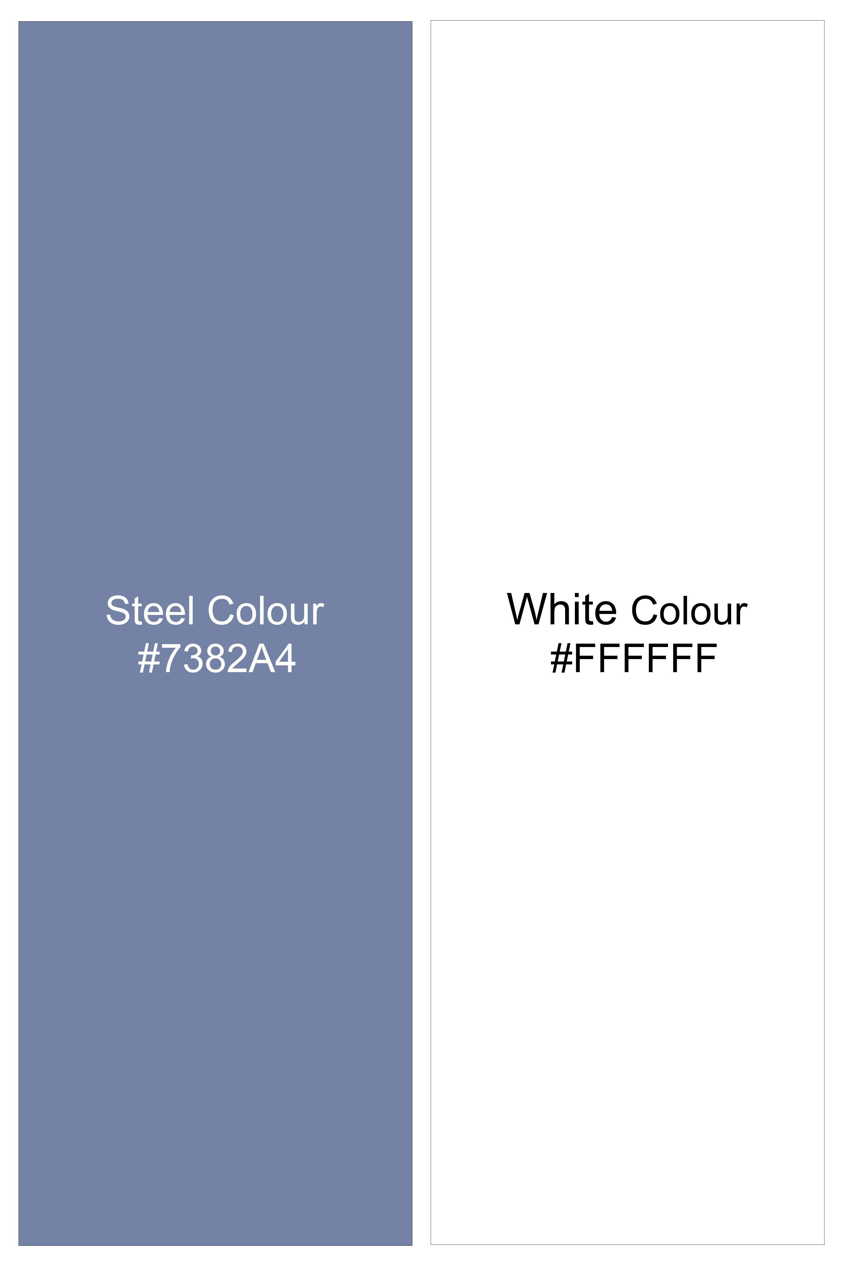 Strivon-Steel Blue And Bright White Candy Striped Subtle Sheen Soft Premium Cotton Dress Shirt