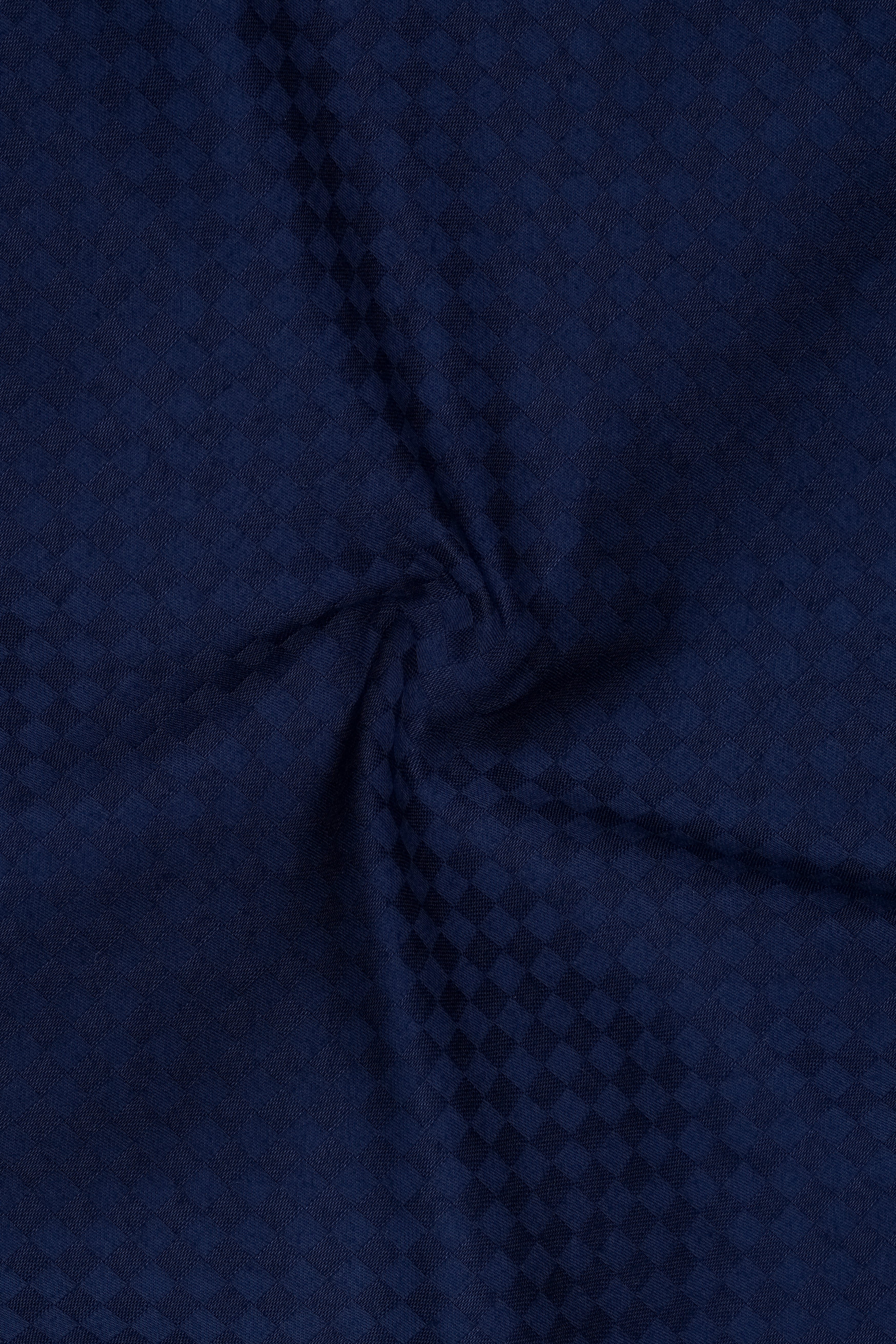 Imperio-Cove Navy Dobby Textured Premium Giza Cotton Dress Shirt