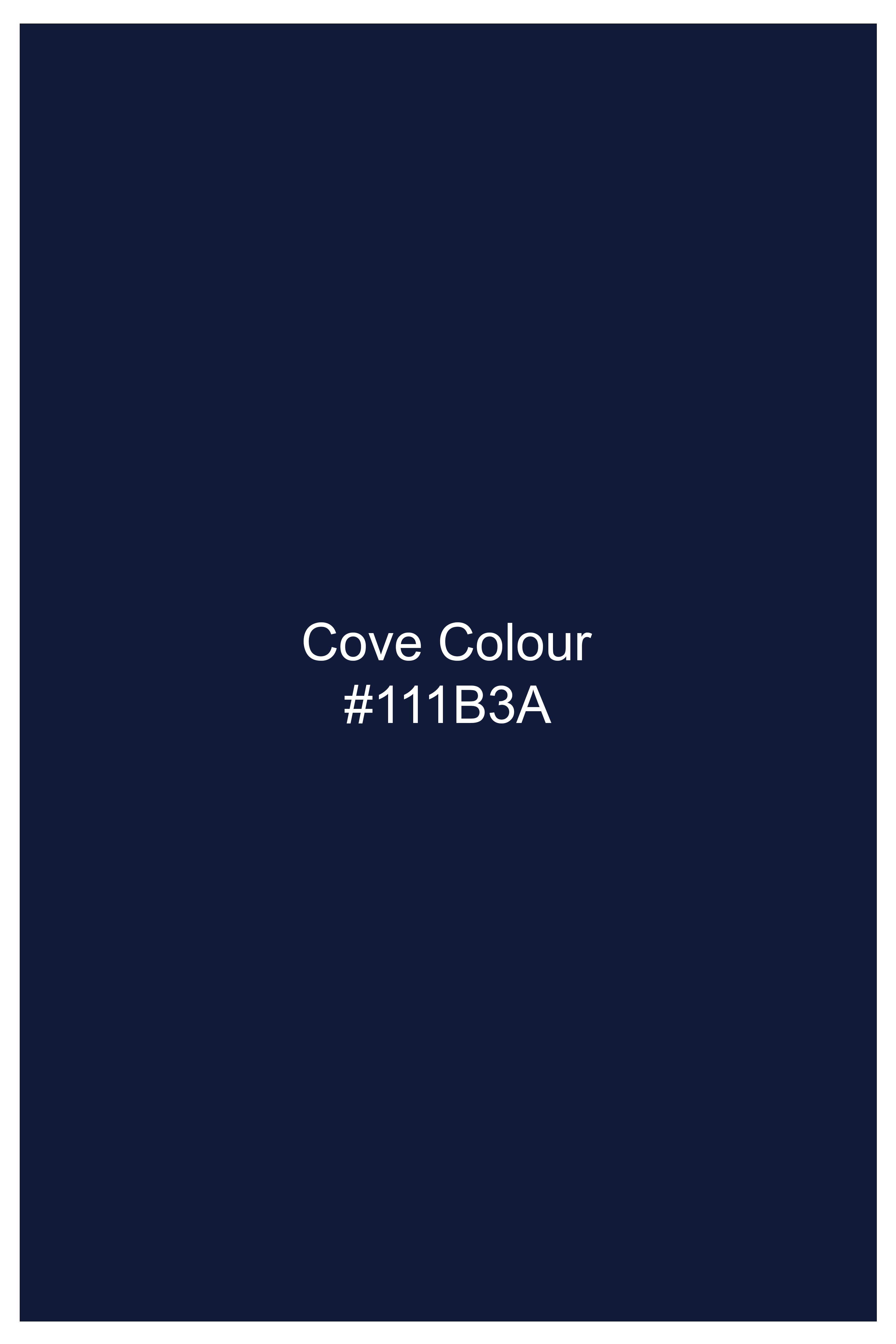 Imperio-Cove Navy Dobby Textured Premium Giza Cotton Dress Shirt