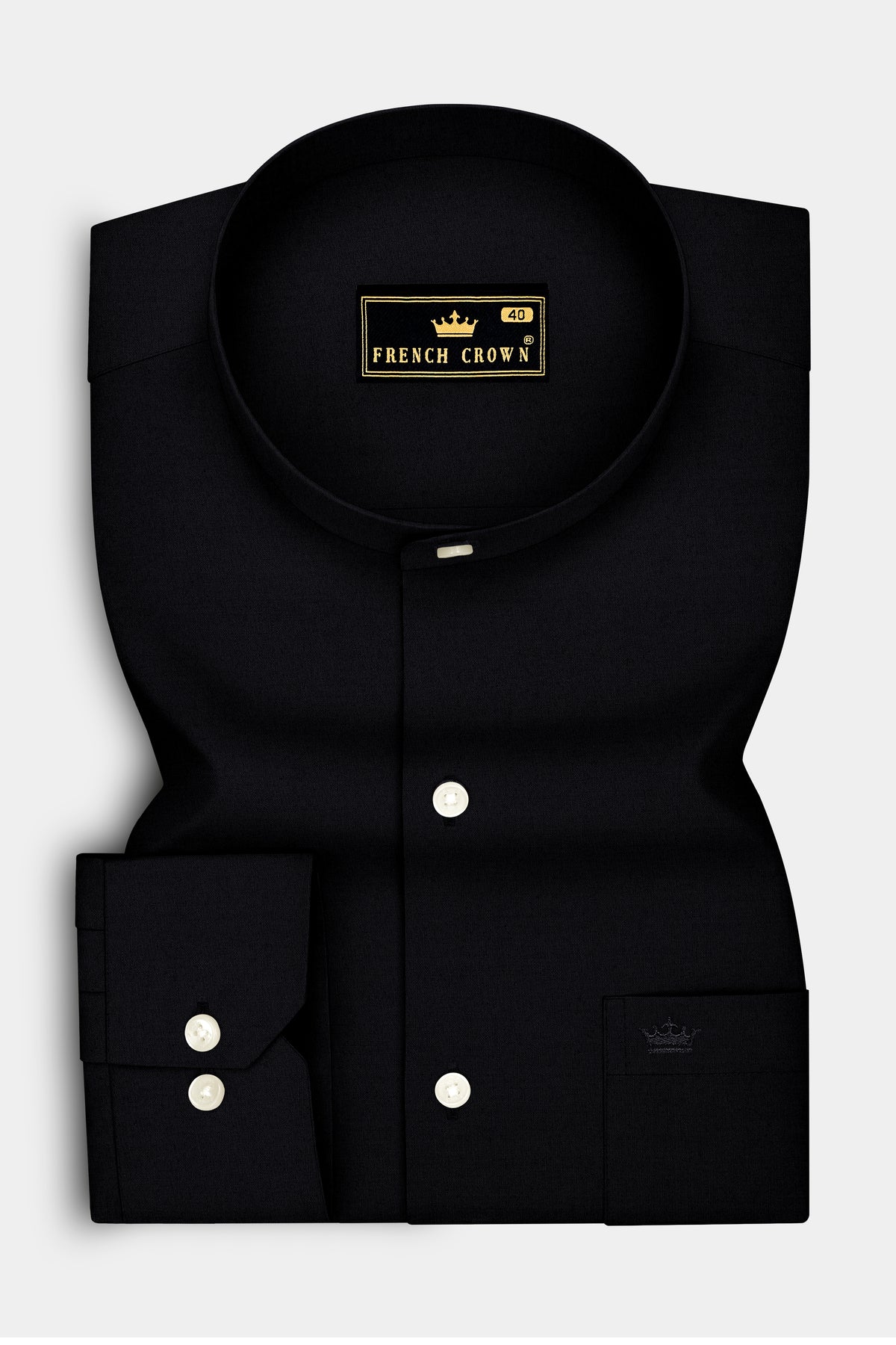 Sovereign-Jade Black Premium Giza Cotton Mandarin Casual Shirt