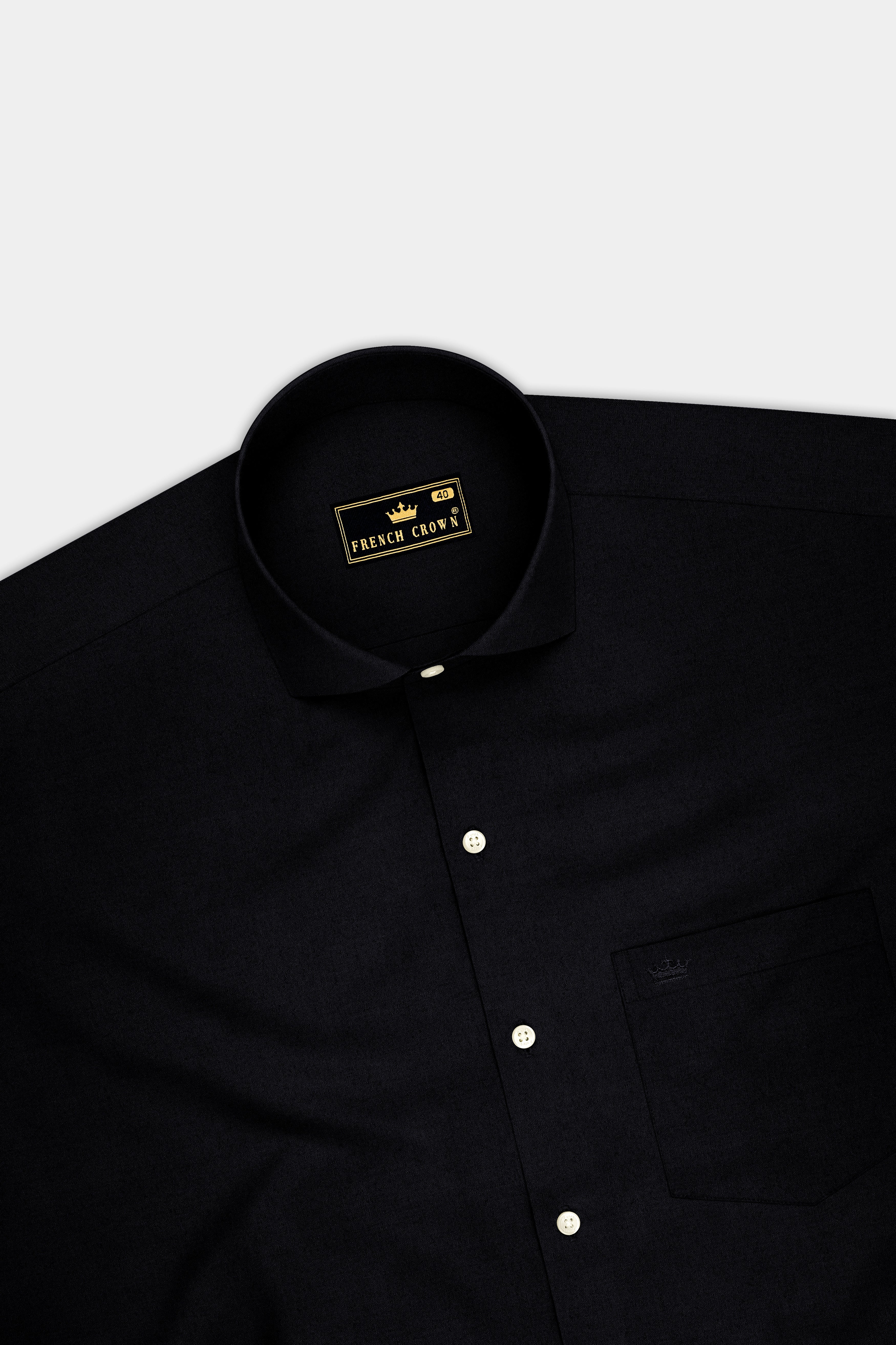 Sovereign-Jade Black Premium Giza Cotton Cut Away Collar Dress Shirt