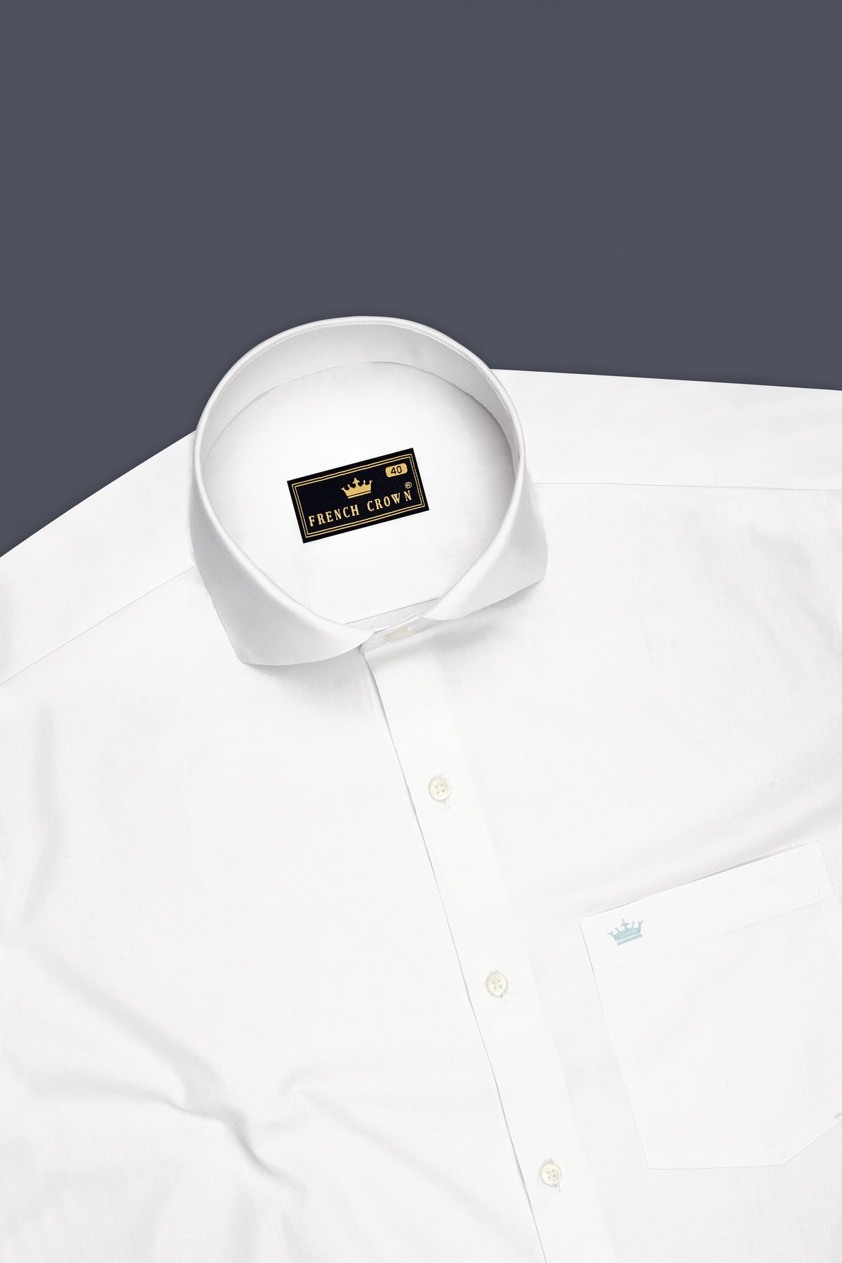 Lumine-Bright White Premium Giza Cotton Cut Away Collar Dress Shirt