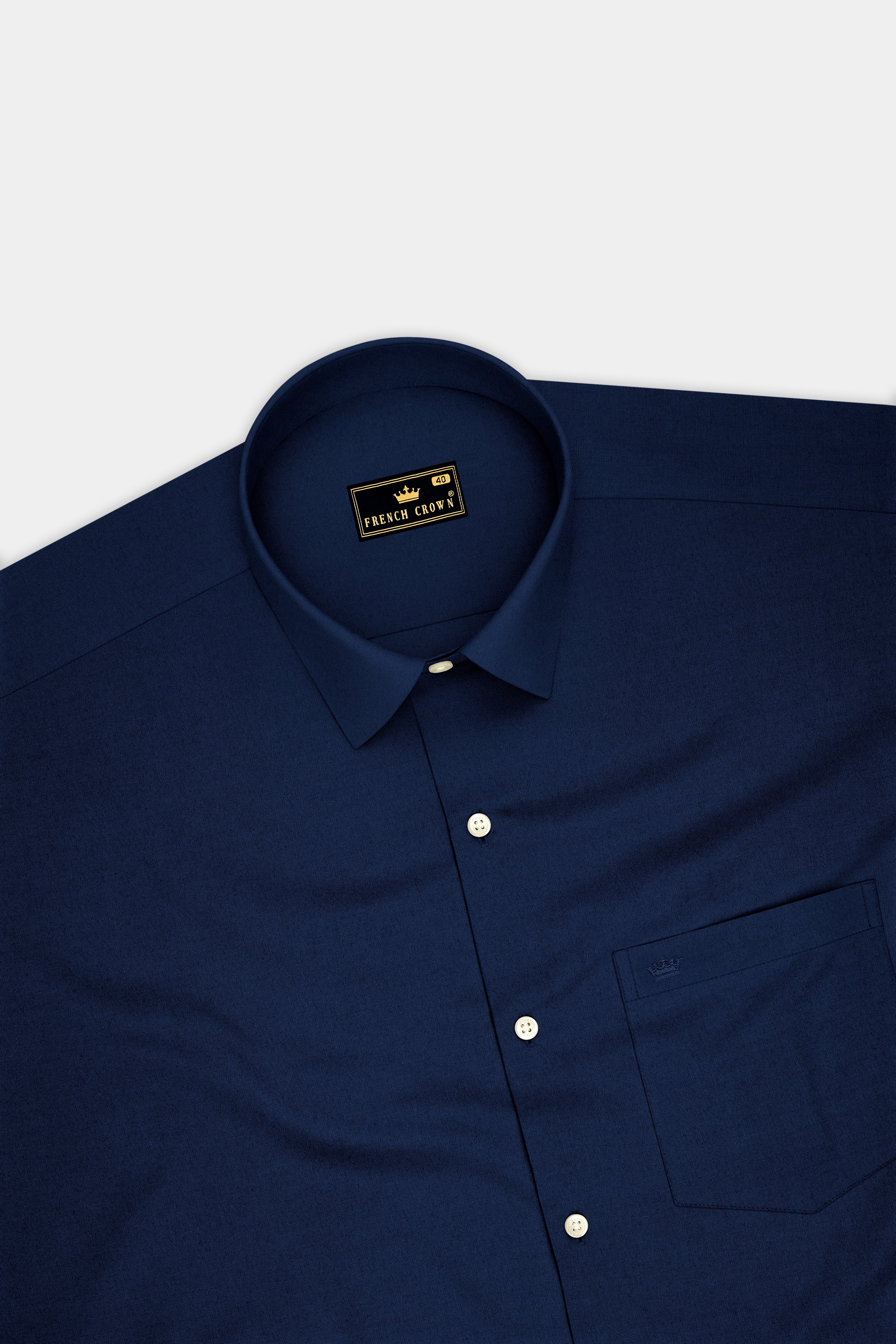 Noctis-Big Stone Navy Premium Giza Cotton Dress Shirt