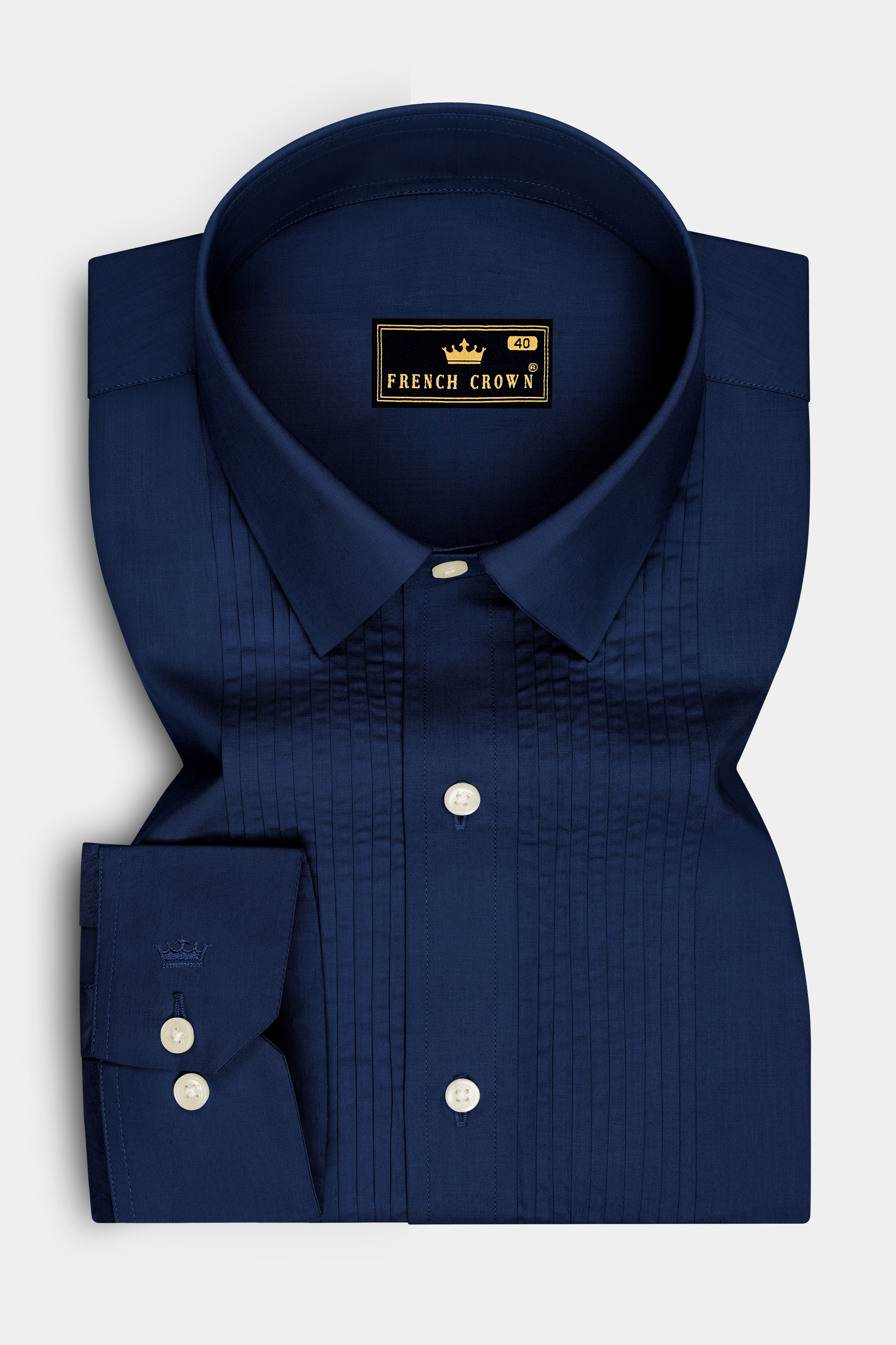 Noctis-Big Stone Navy Premium Giza Cotton Tuxedo Dress Shirt