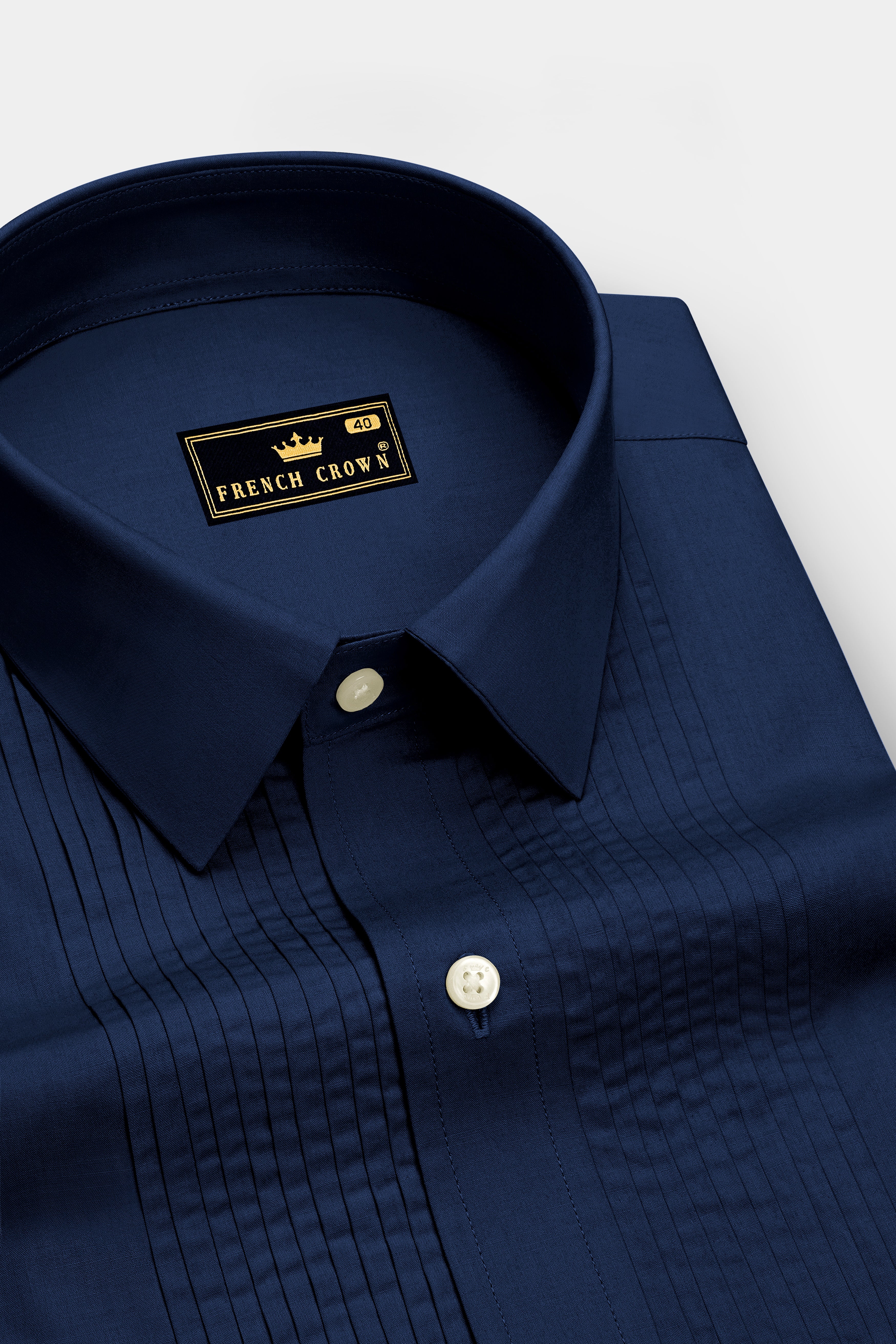 Noctis-Big Stone Navy Premium Giza Cotton Tuxedo Dress Shirt