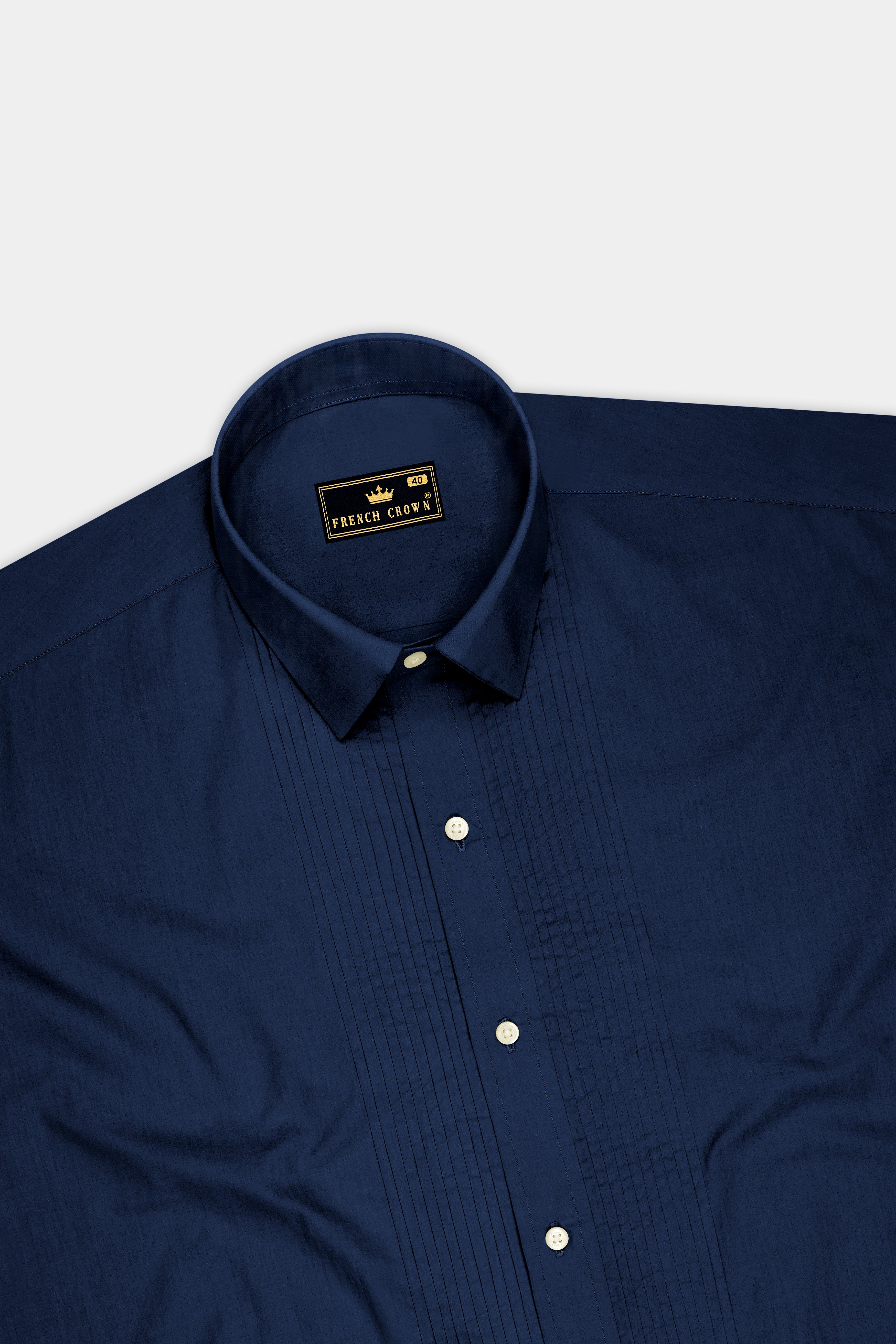 Noctis-Big Stone Navy Premium Giza Cotton Tuxedo Dress Shirt