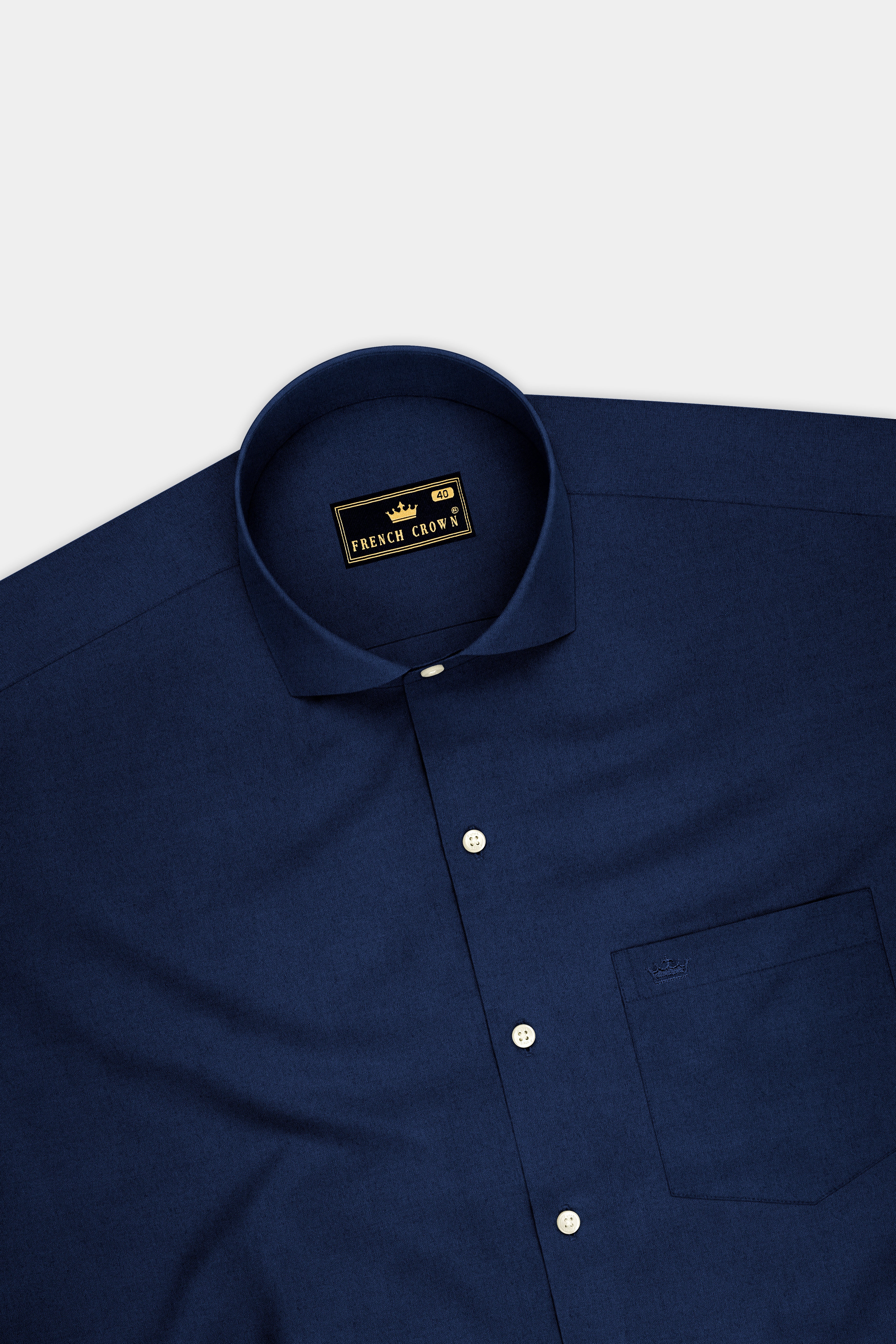 Noctis-Big Stone Navy Premium Giza Cotton Cut Away Collar Dress Shirt