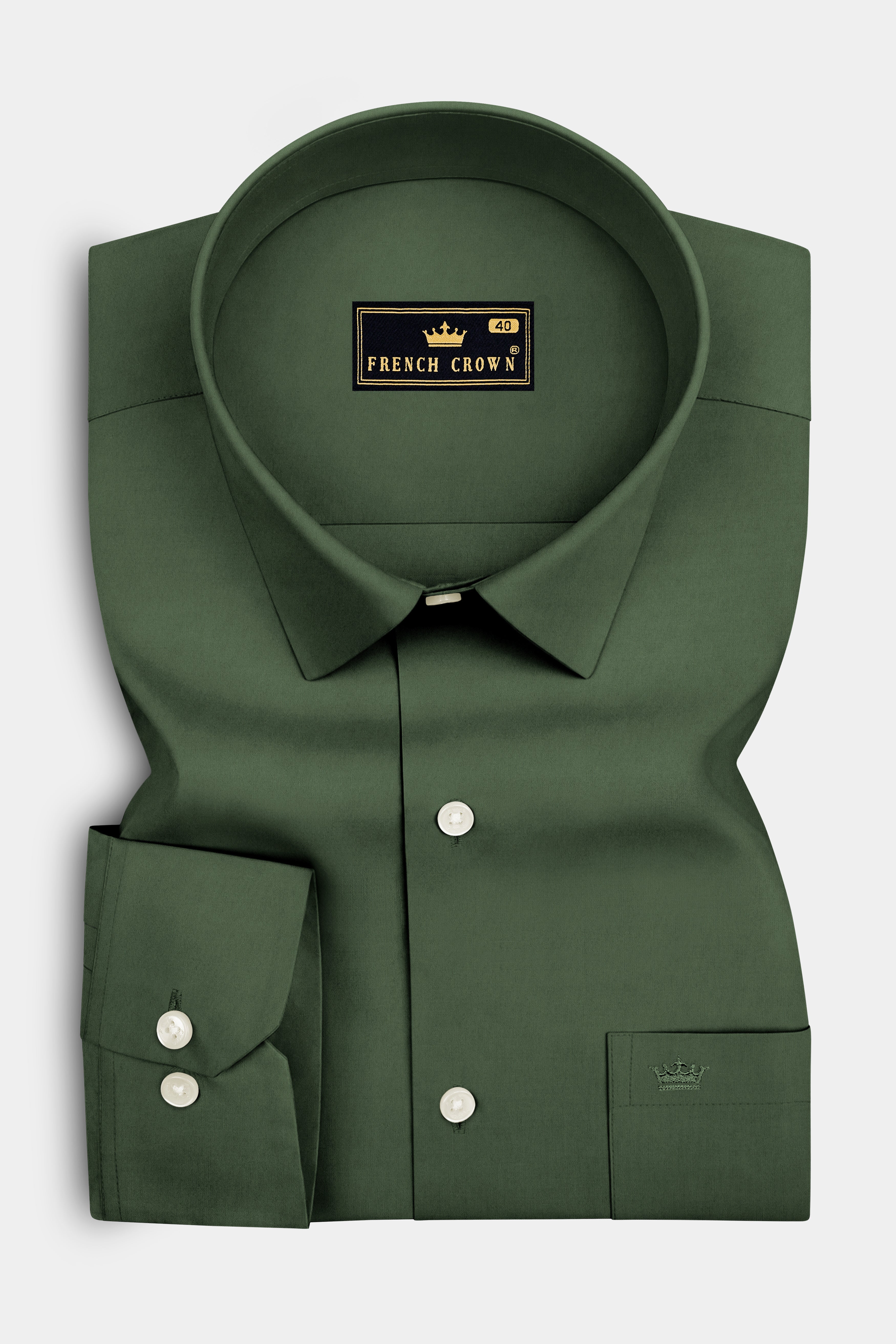 Olivine-Rifle Green Premium Giza Cotton Dress Shirt