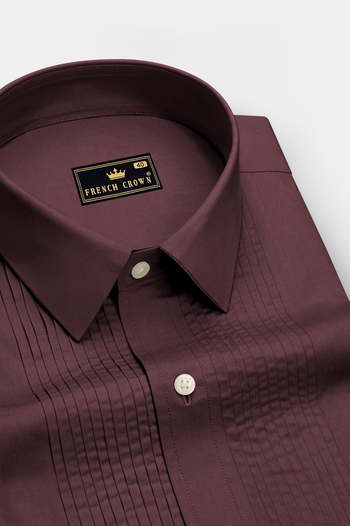 Rouge-Congo Maroon Premium Giza Cotton Tuxedo Dress Shirt
