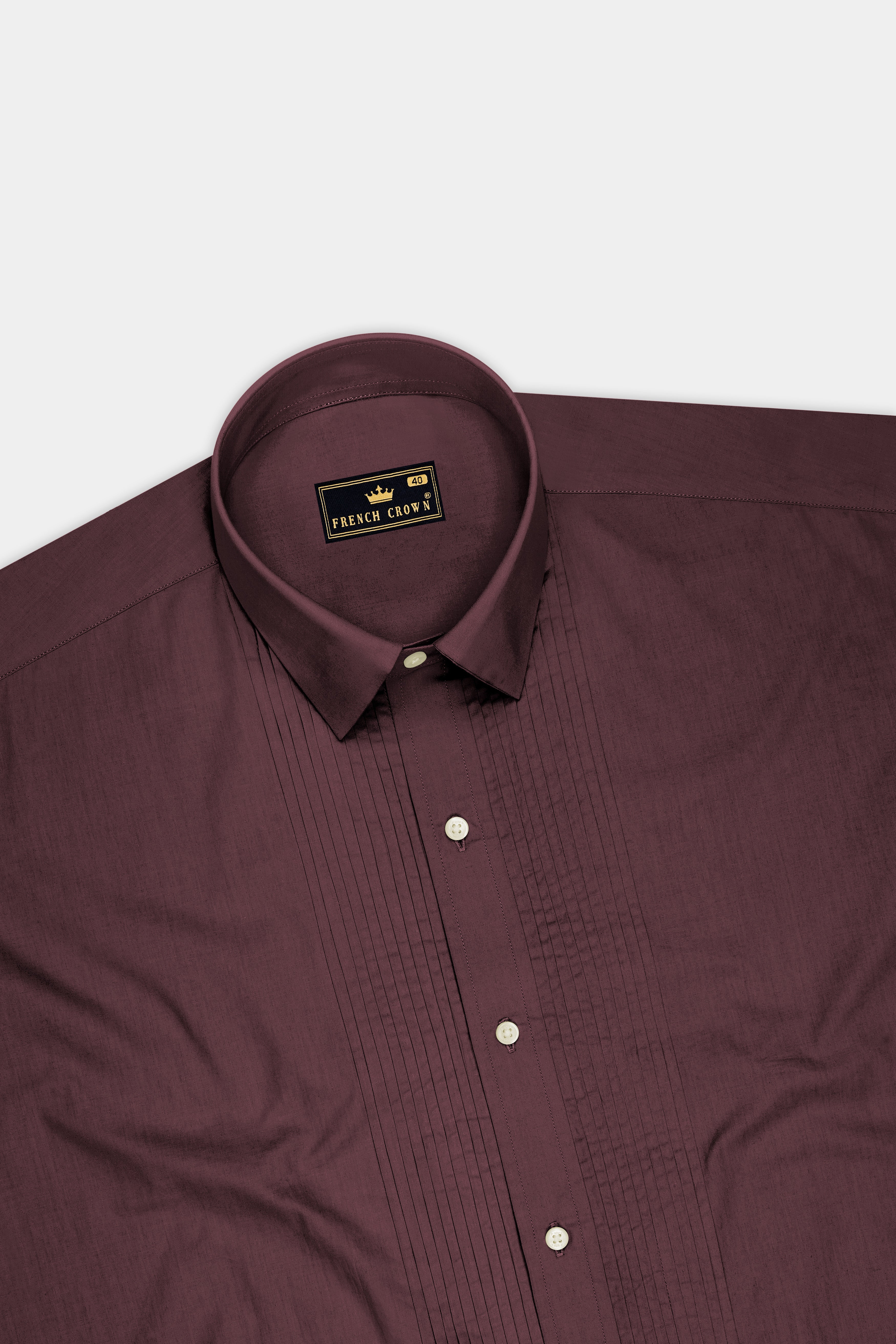 Rouge-Congo Maroon Premium Giza Cotton Tuxedo Dress Shirt