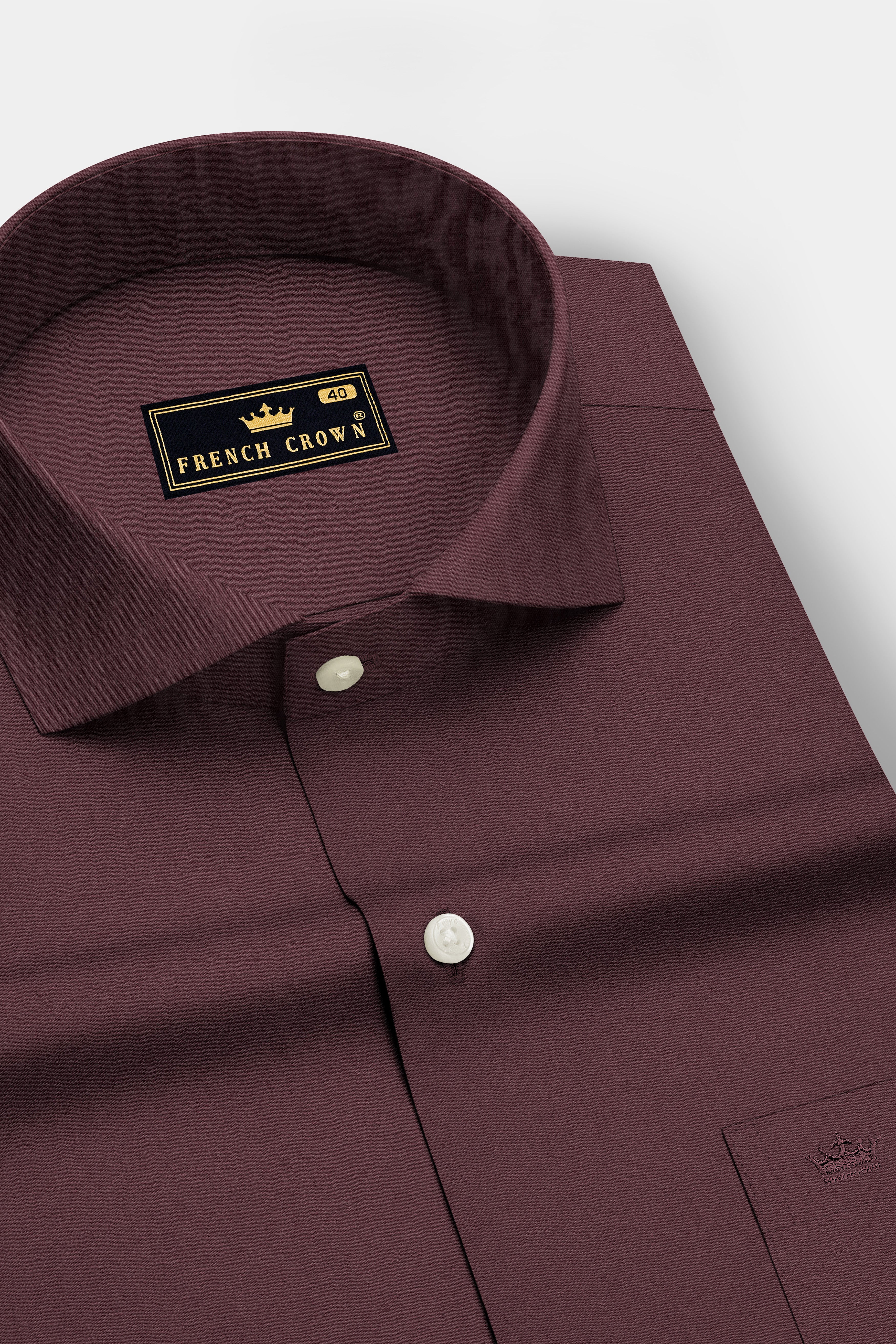 Rouge-Congo Maroon Premium Giza Cotton Cut Away Collar Dress Shirt