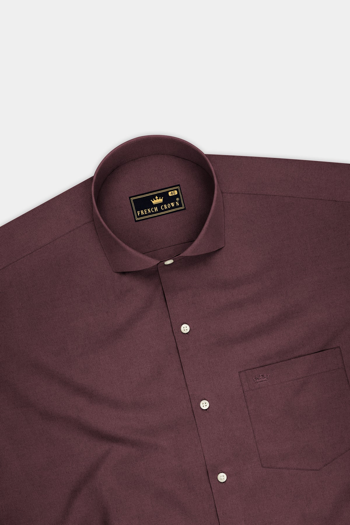 Rouge-Congo Maroon Premium Giza Cotton Cut Away Collar Dress Shirt