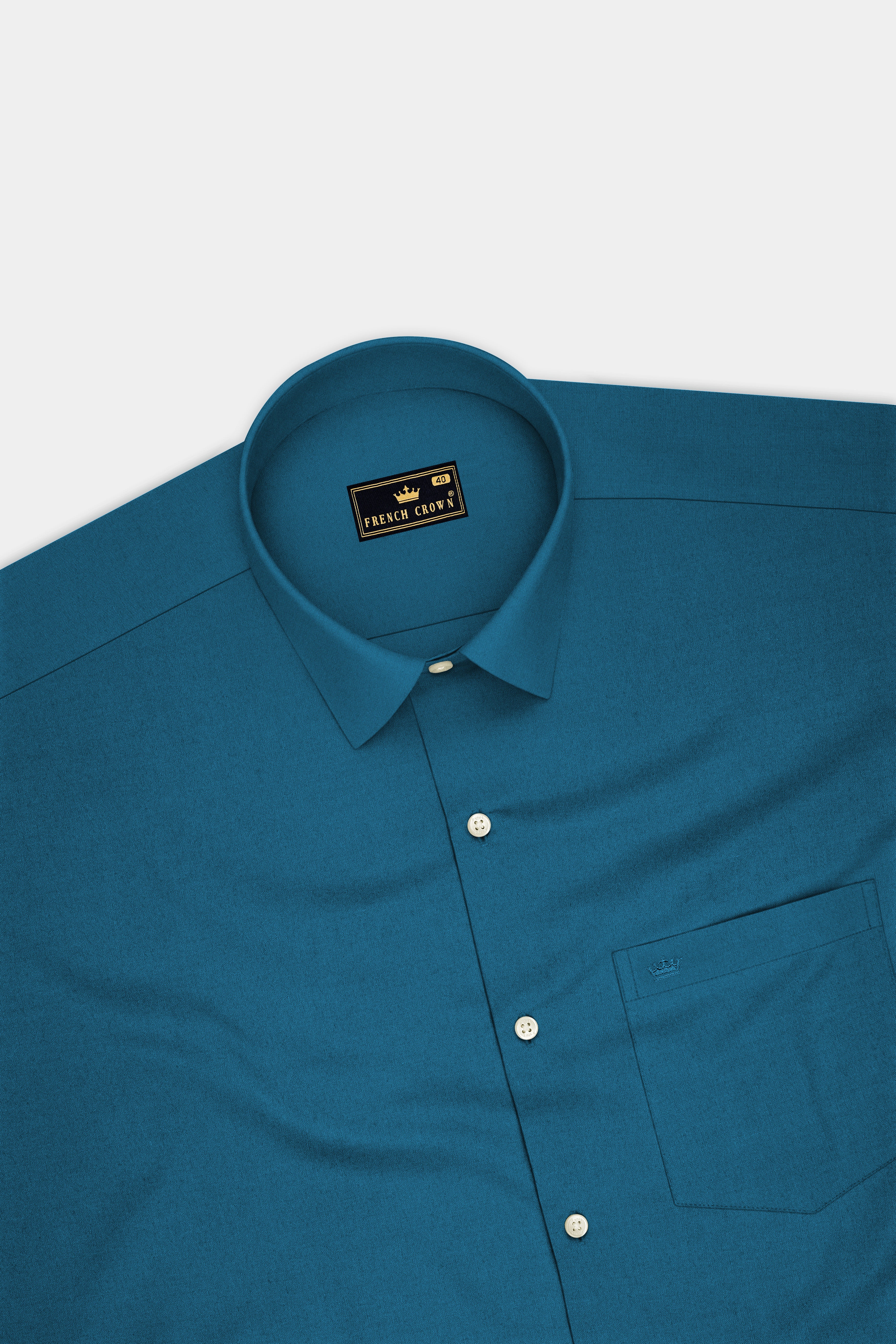 Aether-Chathams Blue Premium Giza Cotton Dress Shirt