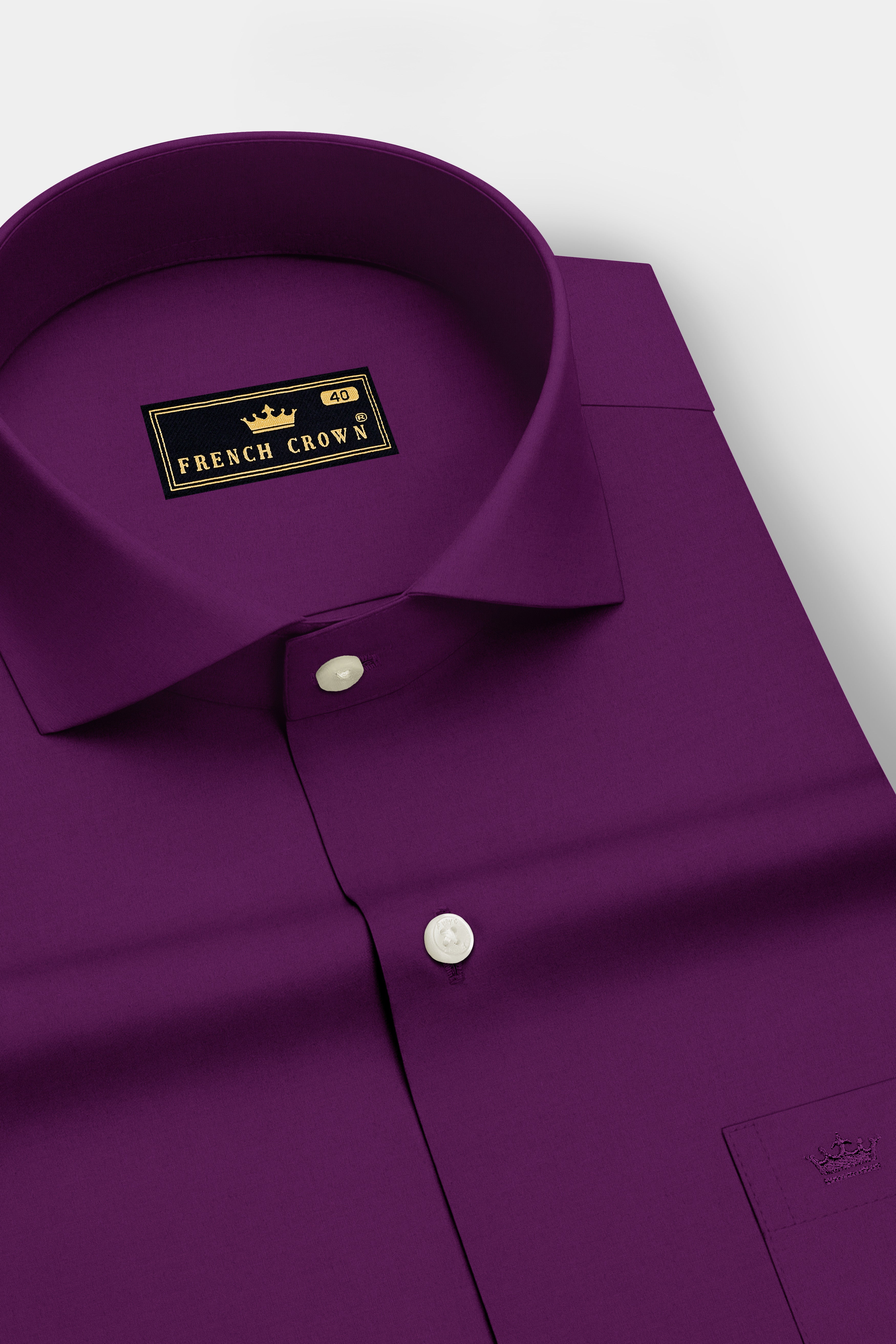 Imperium-Palatinate Purple Premium Giza Cotton Cut Away Collar Dress Shirt
