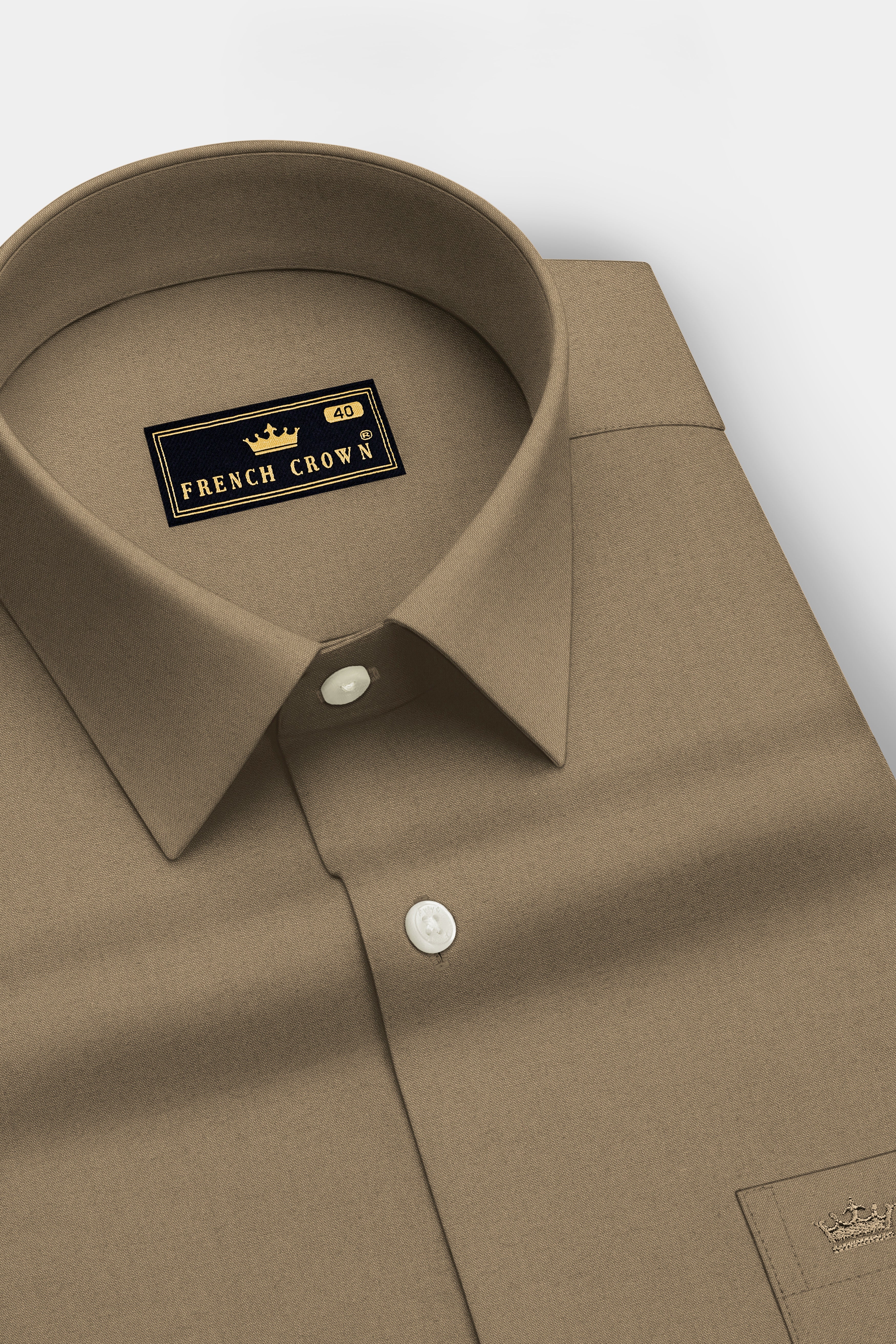 Sienna-Peanut Brown Premium Giza Cotton Dress Shirt