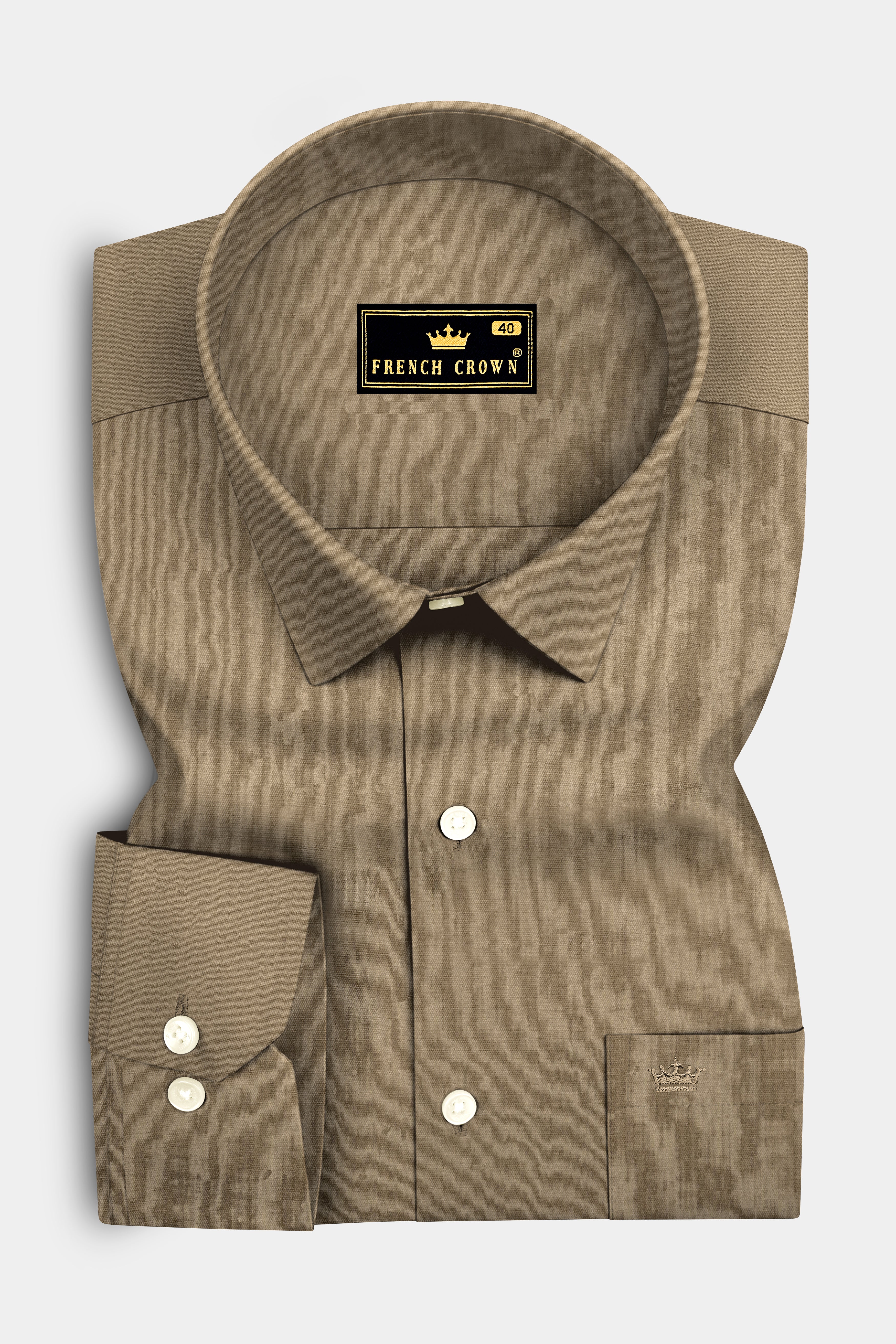 Sienna-Peanut Brown Premium Giza Cotton Dress Shirt