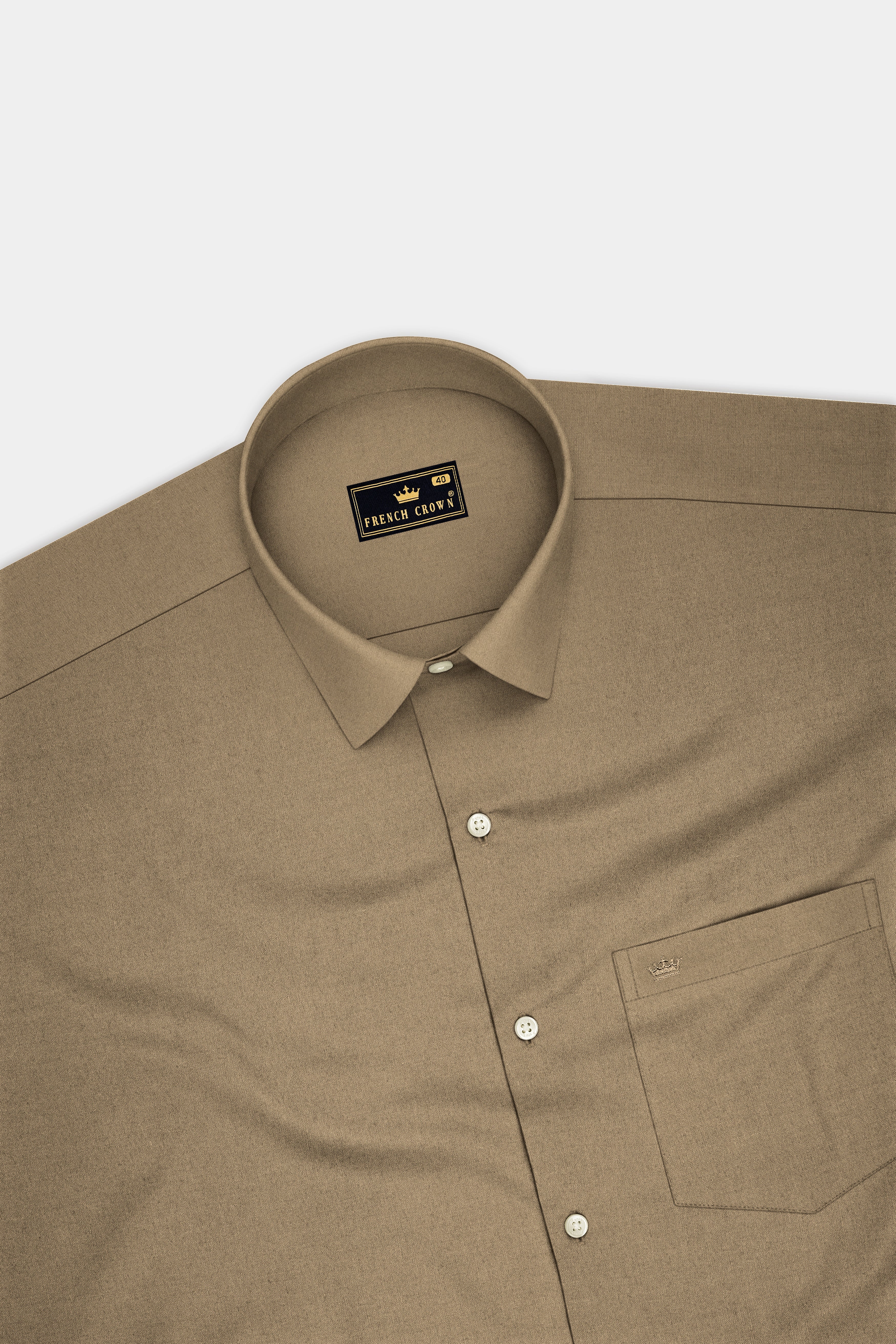 Sienna-Peanut Brown Premium Giza Cotton Dress Shirt